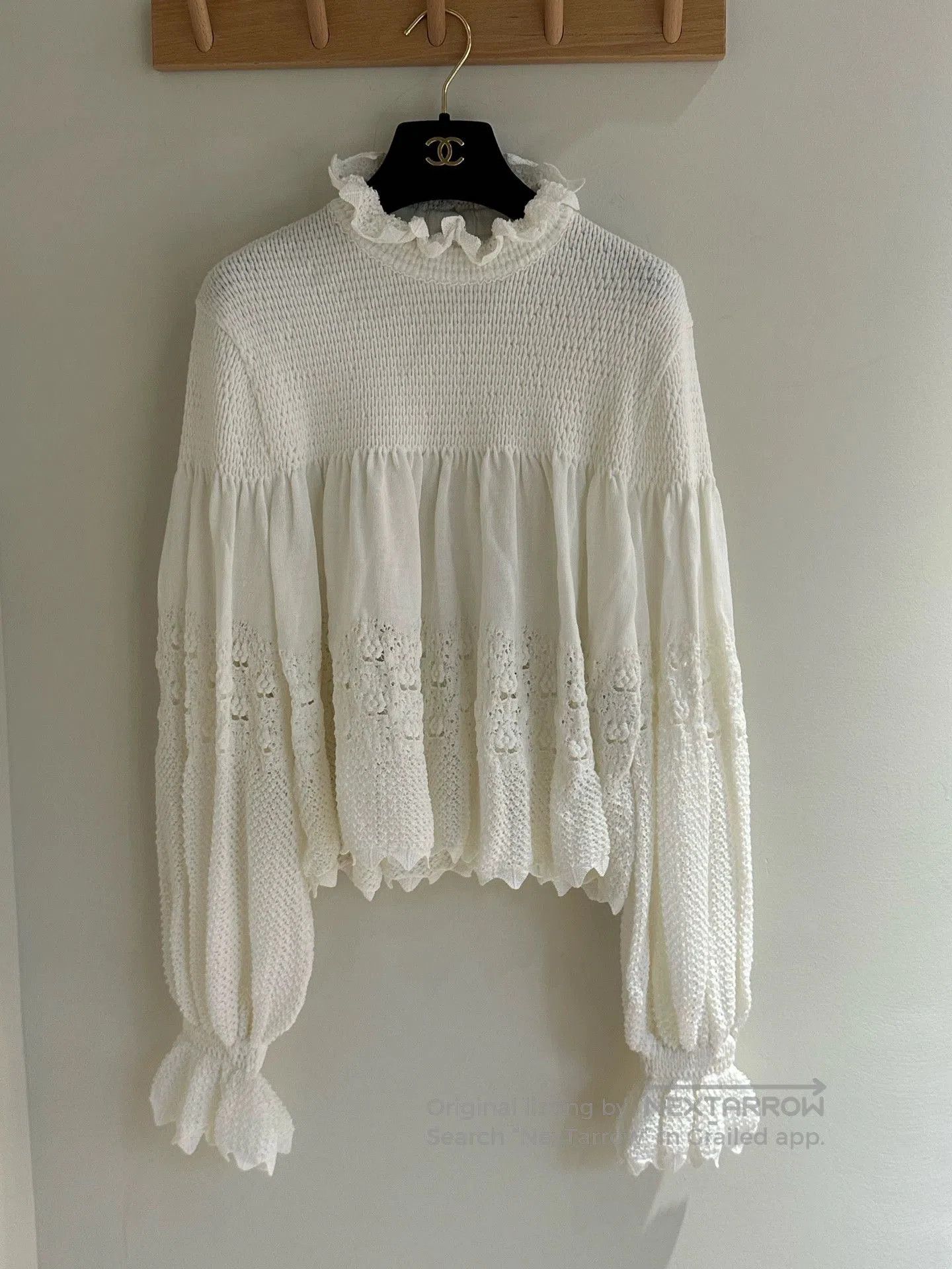 Chanel Chanel 20S White Ruffle Knit Top. Size US M / EU 48-50 / 2 - 1 Thumbnail