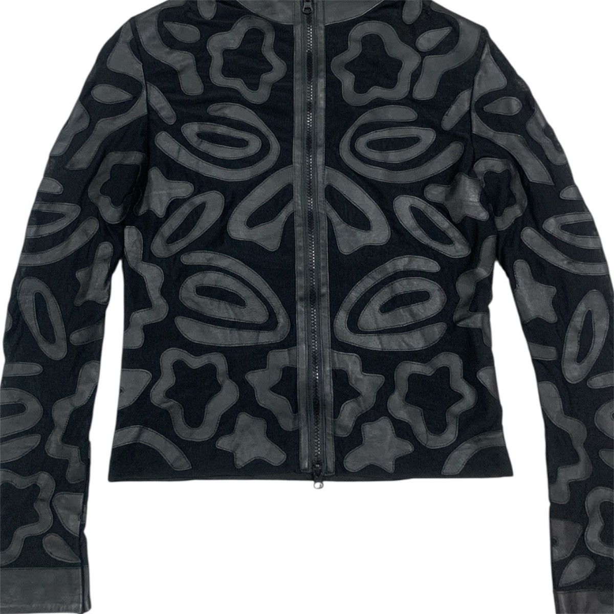 If Six Was Nine Sagaie Paris Lamb Nappa Leather Applique Rider Jacket Size S / US 4 / IT 40 - 3 Thumbnail