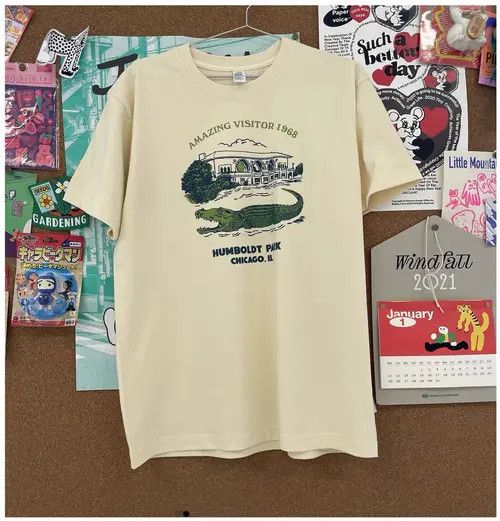 image of Vintage Retro Punk Shirt in White, Men's (Size Medium)