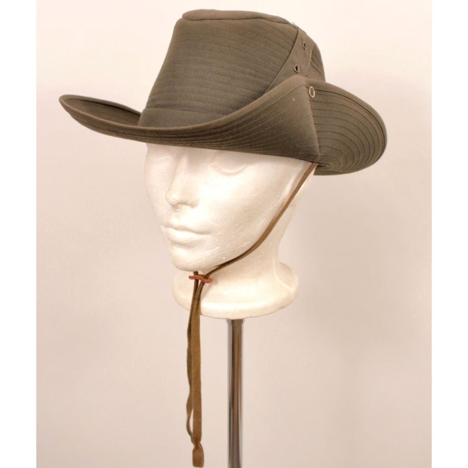 Vintage L.L. Bean Olive Green Hunter Hat 7 1/4 Adult Mens VTG 1970s Boonie Cap Fishing/Hunting Hat 70s Size ONE SIZE - 2 Thumbnail