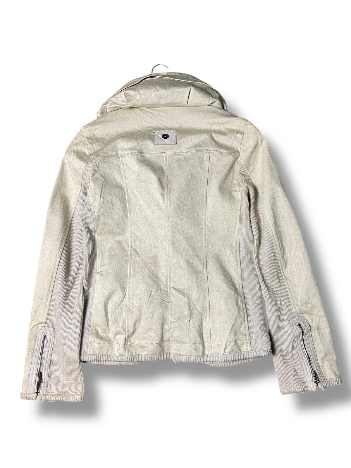 Japanese Brand B.R.U.S.H Canvas Leather Hidden Hooded Crop Jacket (142) Size US XXS / EU 40 - 2 Thumbnail