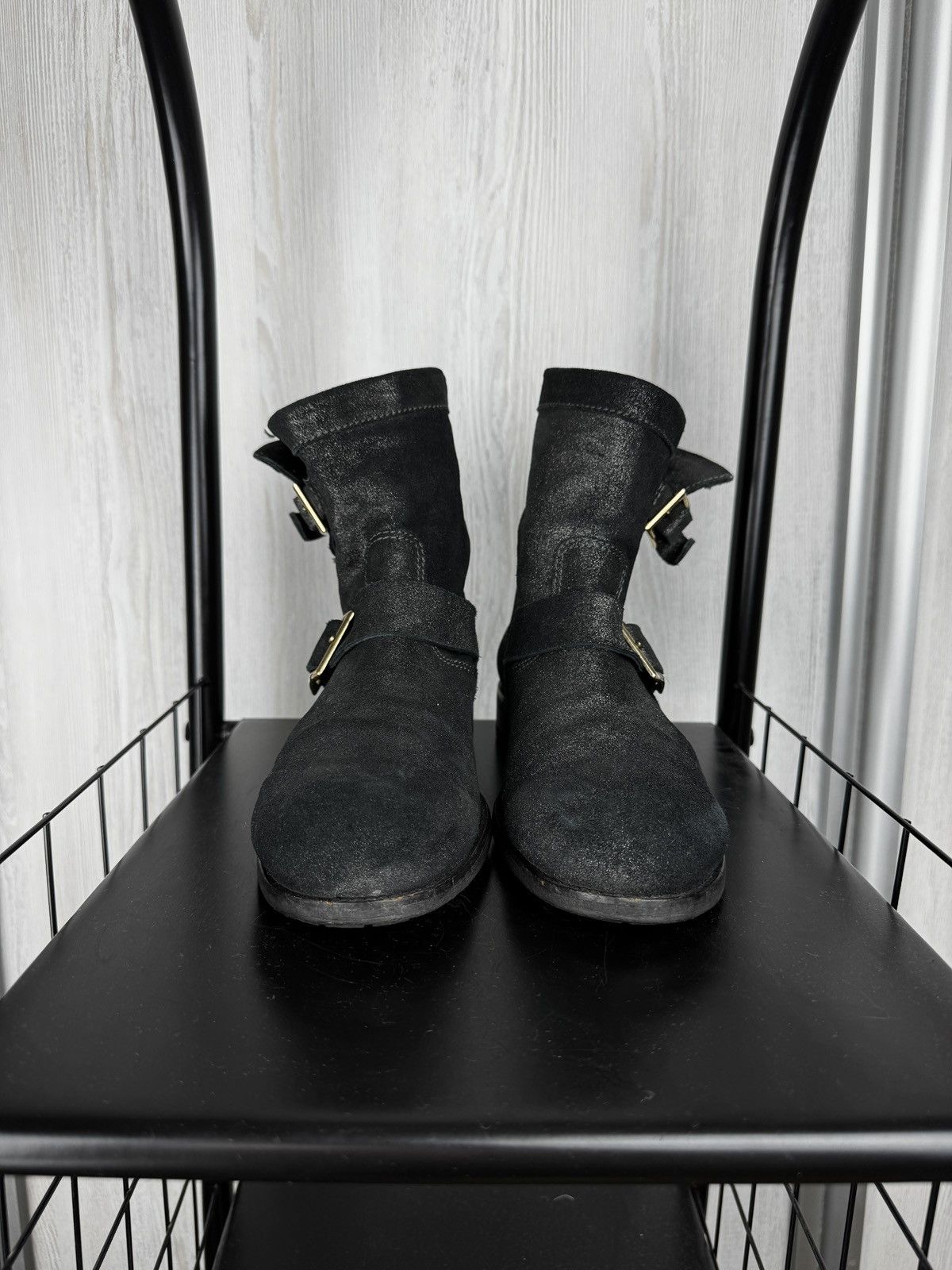 Jimmy Choo Jimmy Choo black leather shiny biker boots size 39.5 Size US 9.5 / IT 39.5 - 7 Thumbnail