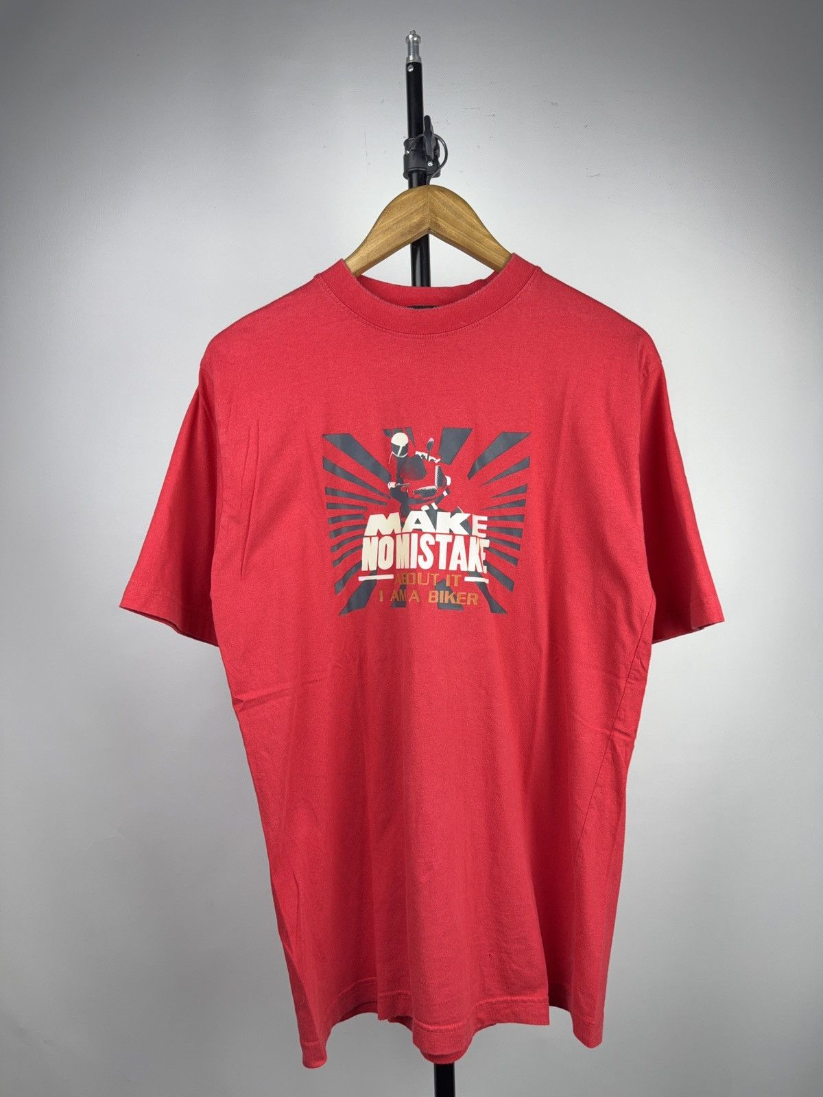 Vintage Biker Moto Graphic Tee Make No Mistake Rider Shirt Size US L / EU 52-54 / 3 - 1 Thumbnail