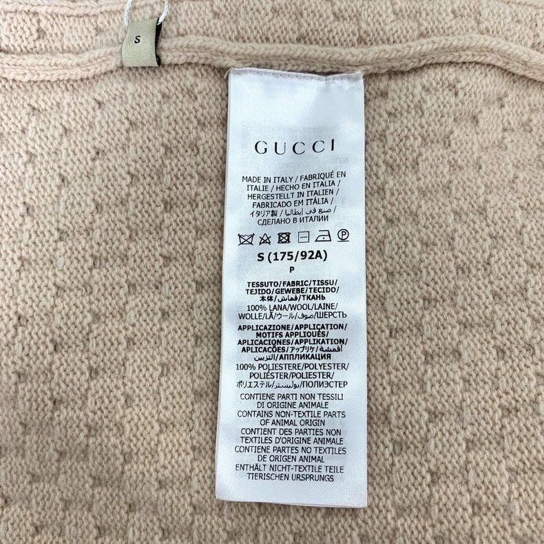 Gucci GucciNude logo printed hollow wool V-neck long-sleeved swea Size US S / EU 44-46 / 1 - 6 Thumbnail