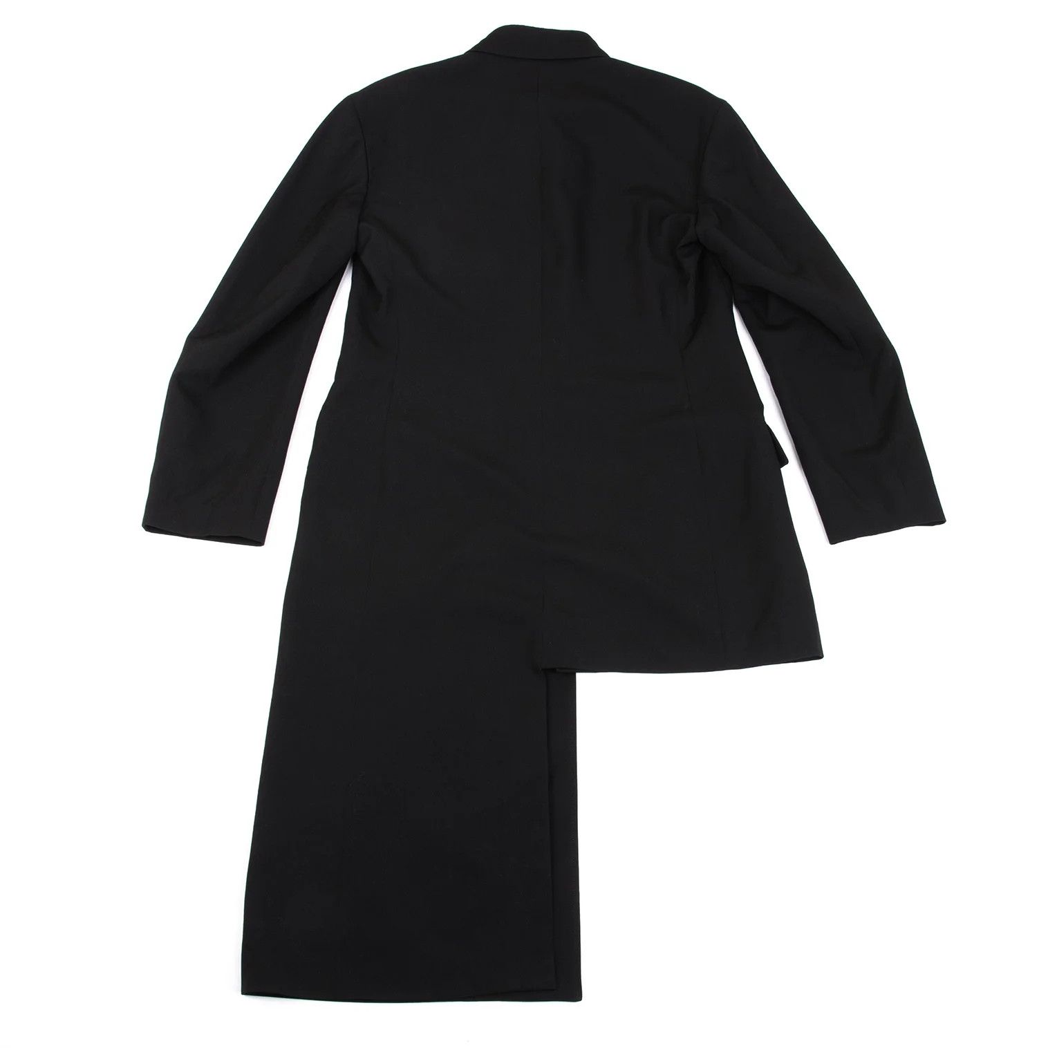Yohji Yamamoto Yohji Yamamoto Wool Gabardine Asymmetric Long Jacket Size US L / EU 52-54 / 3 - 11 Thumbnail