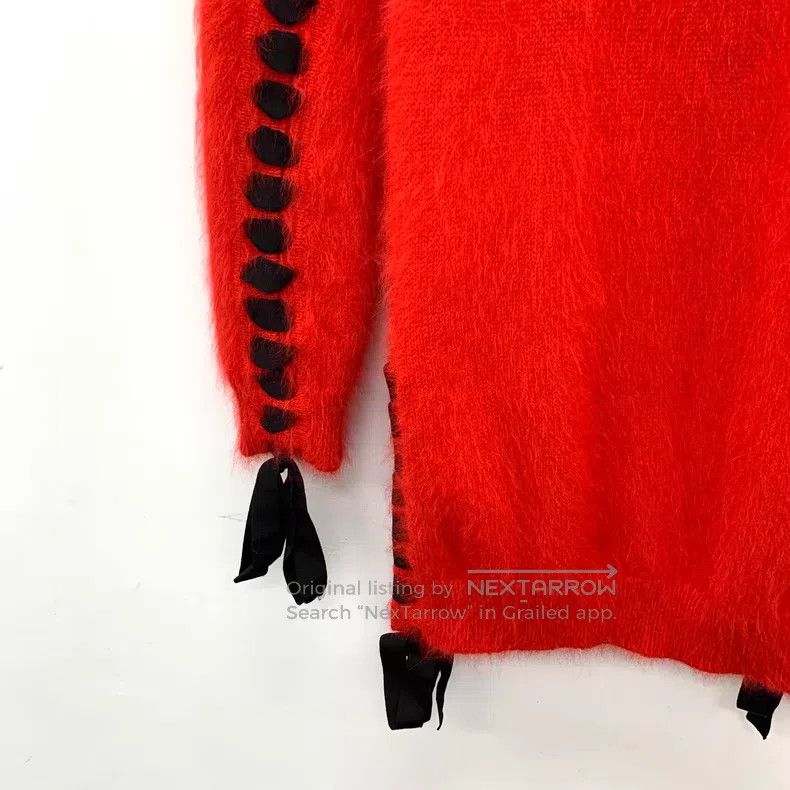 Fendi Fendi Red Laced Rabbit Hair Crewneck Long Sleeve Knit Top Size XXS / US 00 / IT 34 - 4 Thumbnail