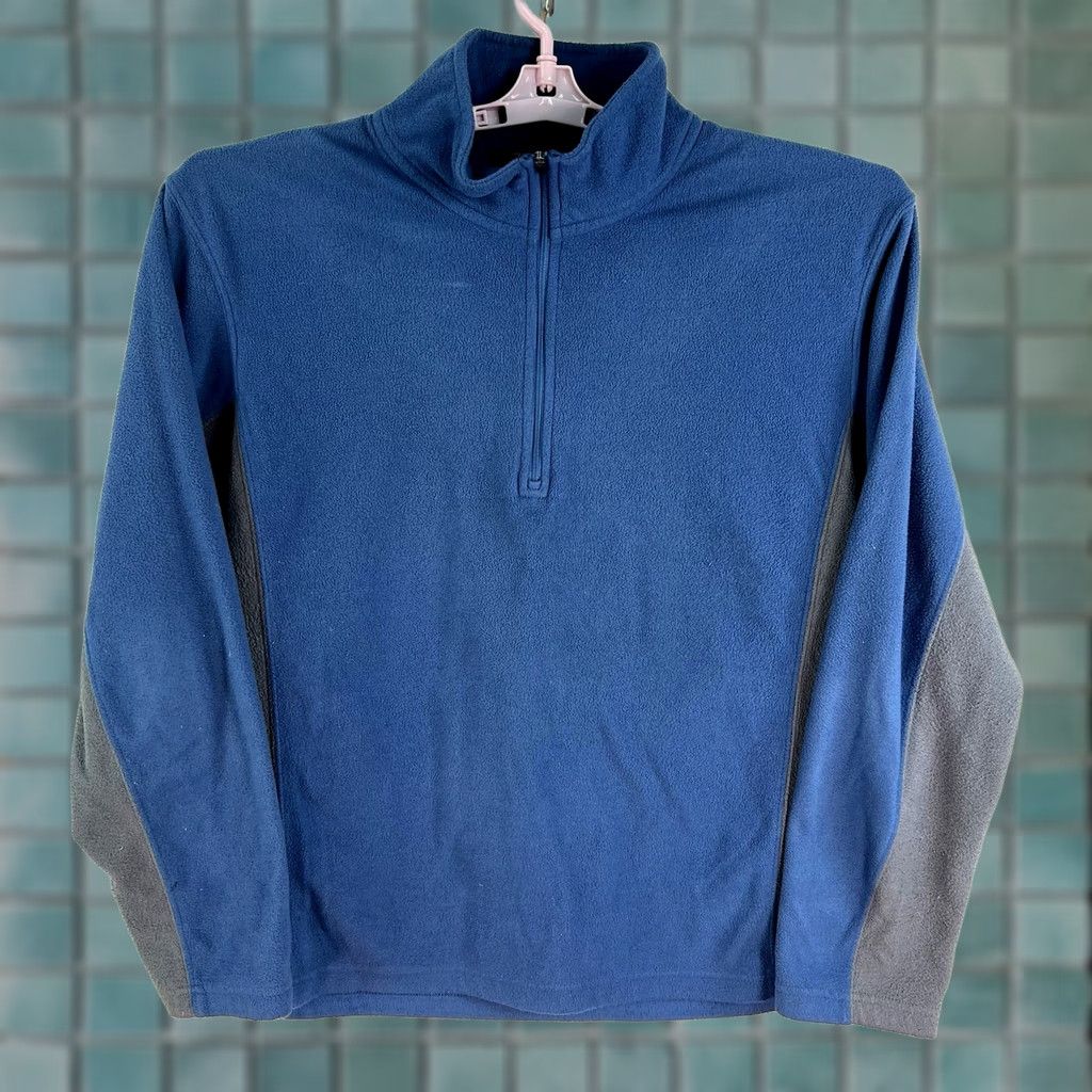Vintage L.L.Bean 1/2 Zip Hi-Pile Fleece Pullover Mens M Blue/Gray Jacket Size US M / EU 48-50 / 2 - 1 Thumbnail