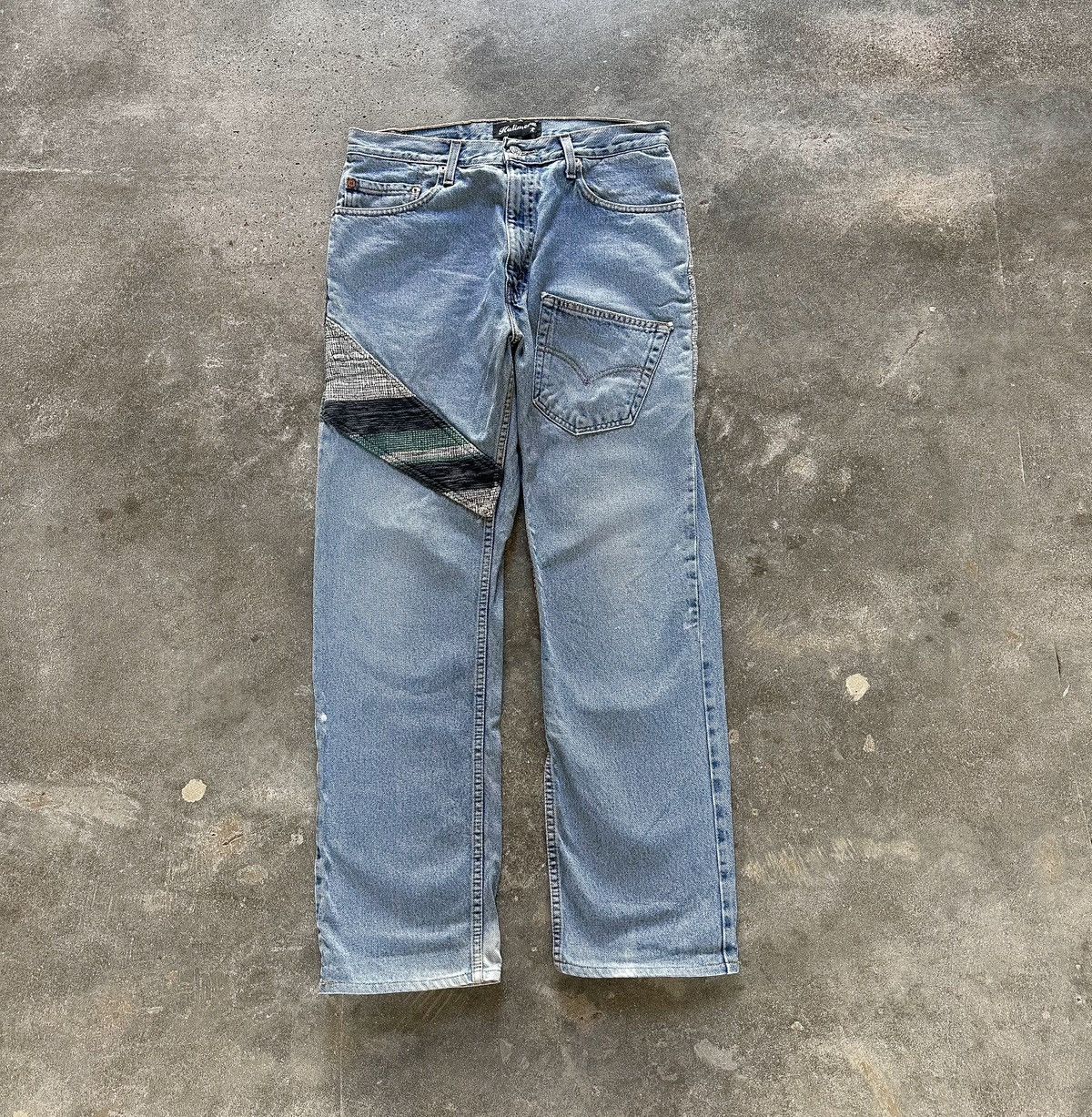 image of Levis x Vintage Levi’S 505 Reworked Patch Denim in Light Wash, Men's (Size 32)