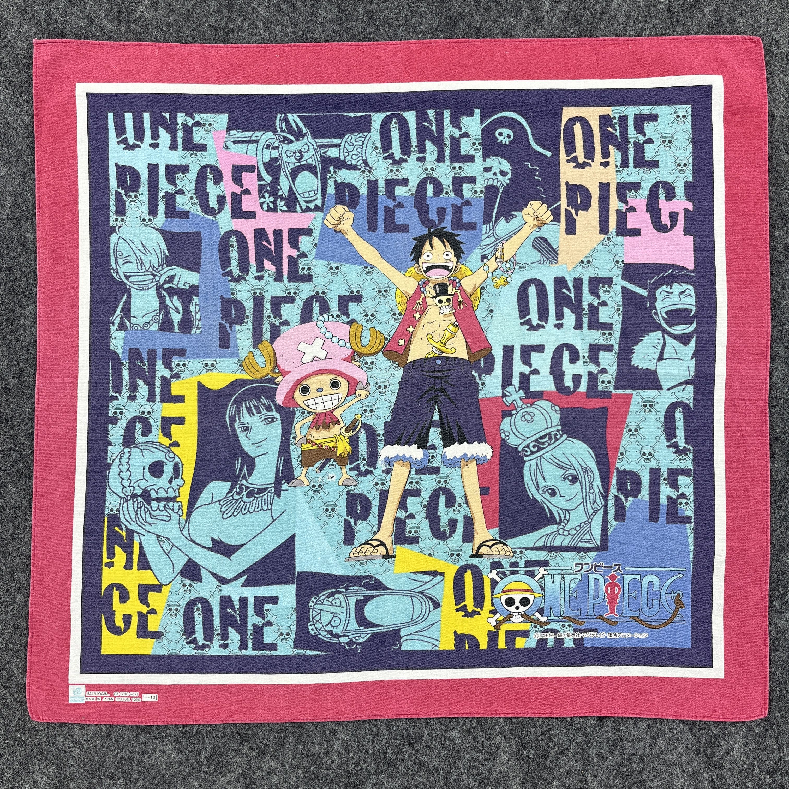 Anime × One Piece × Vintage One Piece Handkerchief / Bandana / Neckerchief B197 Size ONE SIZE - 1 Thumbnail