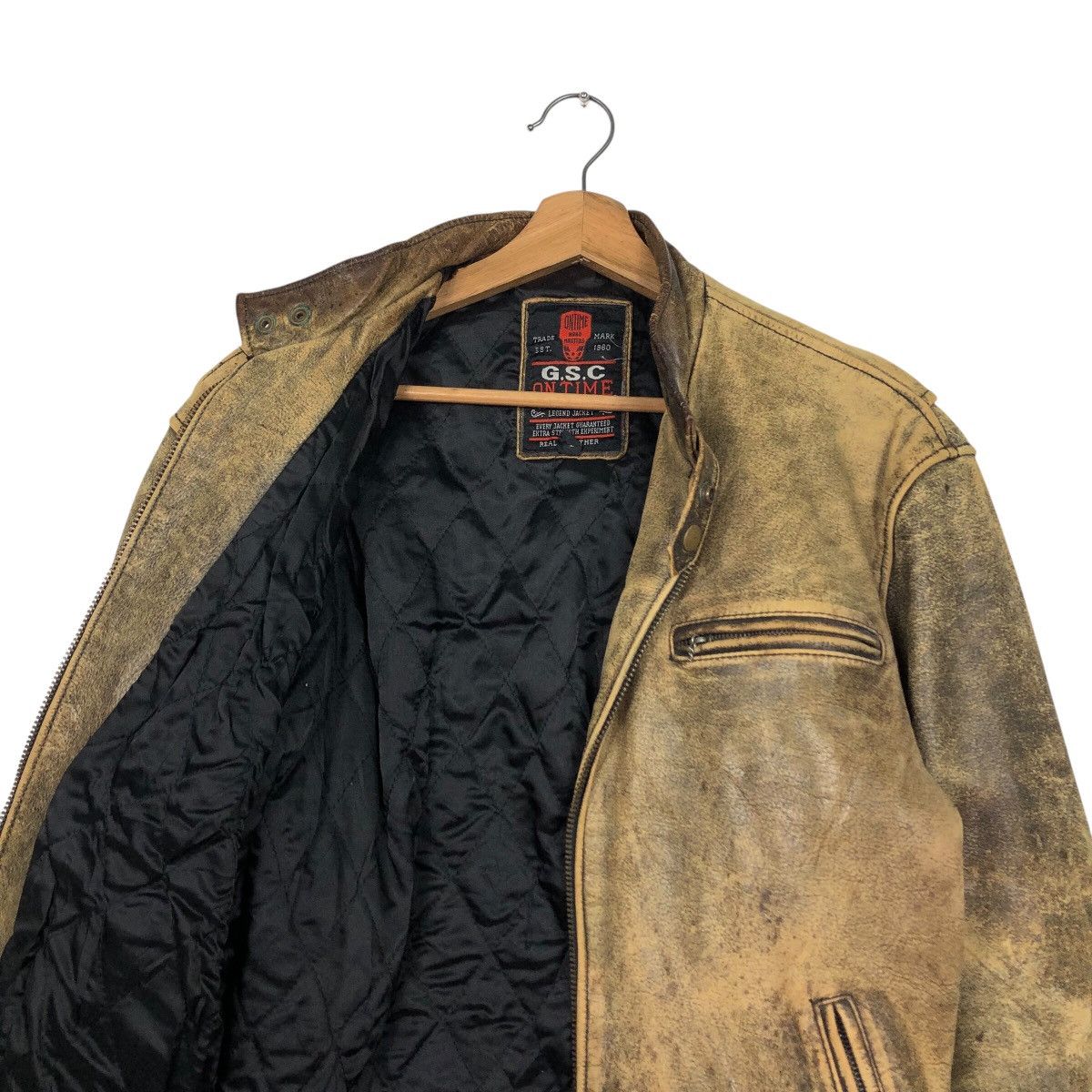 Japanese Brand 📌Vintage True Leather Biker Jacket On Time Road Master Rare Size US L / EU 52-54 / 3 - 13 Thumbnail