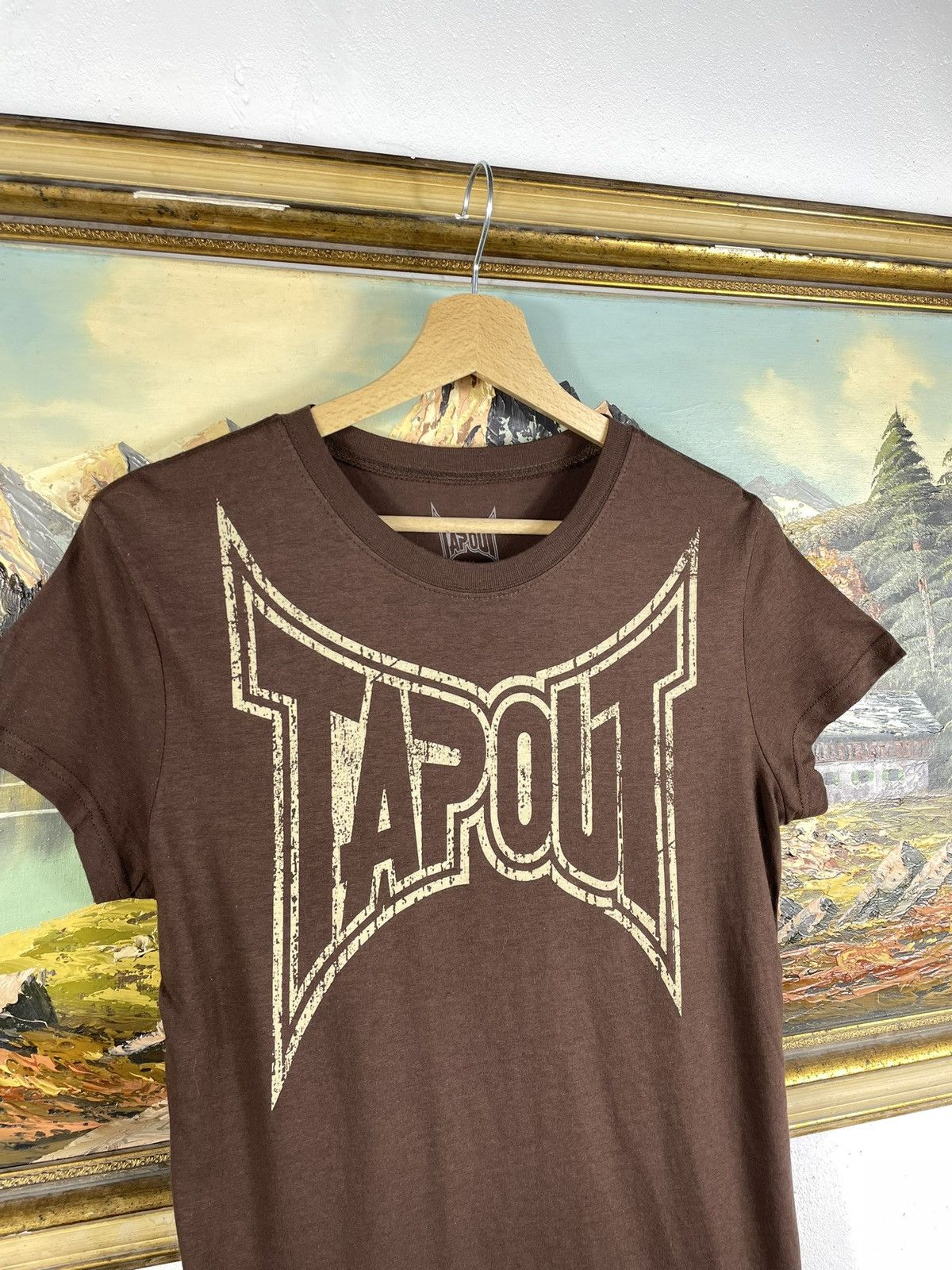 Affliction × Tapout Brown Vitnage Retro Y2k 00s Tapout T shirt Blouse Top Tee Size M / US 6-8 / IT 42-44 - 5 Thumbnail