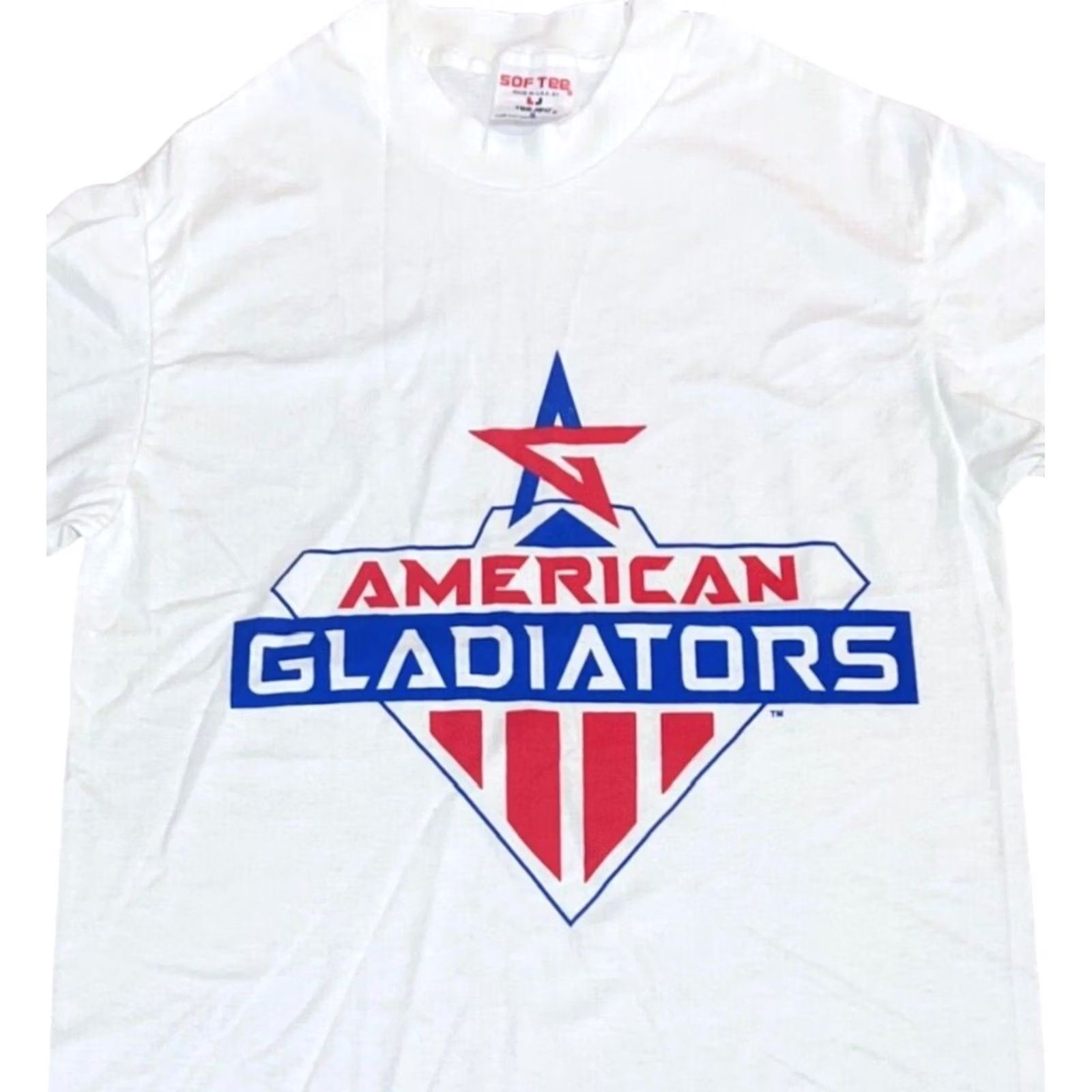Vintage VINTAGE American Gladiators T-Shirt XS/SMALL White 80s 90s SOF TEE Mens Deadstock NOS Cotton Short Sleeve Crew Neck Shirt Size US XS / EU 42 / 0 - 6 Thumbnail
