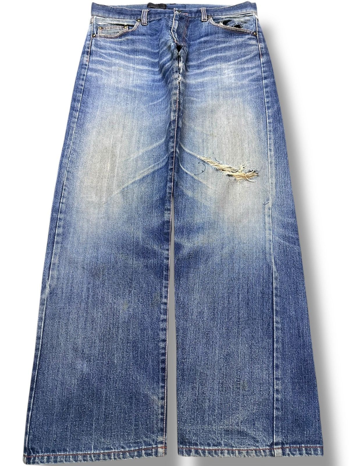 SSENSE Vintage Sense Of Freedom(SAMOF) Wide Leg Skate Denim Size US 33 - 1 Thumbnail