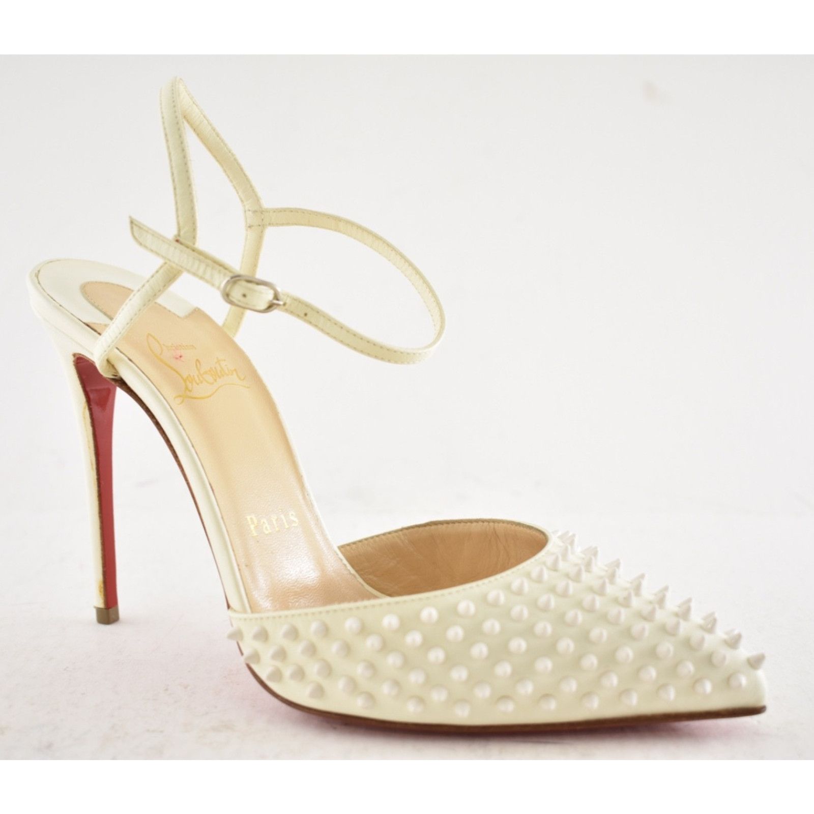 Christian Louboutin Christian Louboutin Baila Spike 100 Neige White Slingback Size US 6.5 / IT 36.5 - 4 Thumbnail