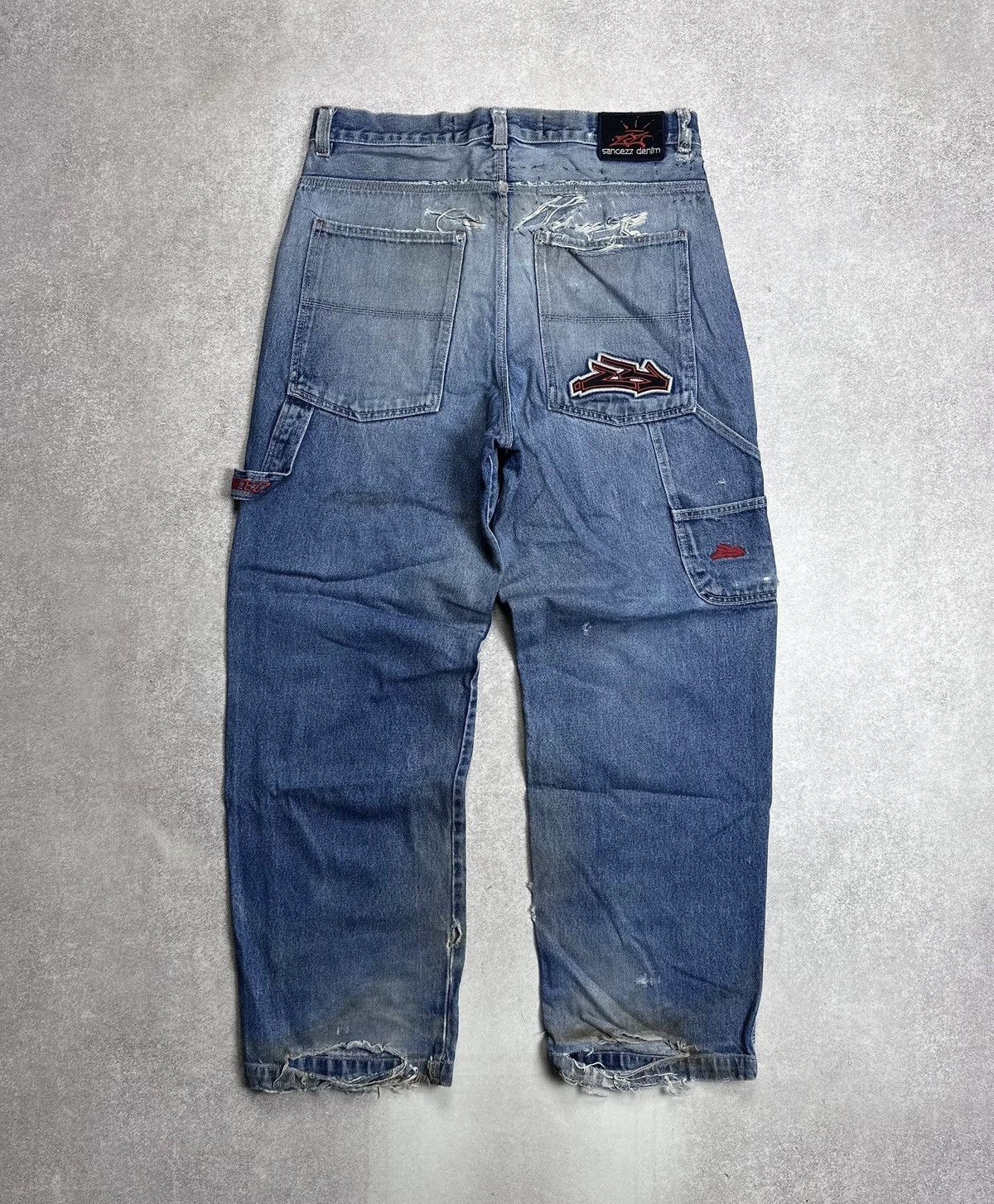 Vintage JNCO Style Sancezz Denim Y2K Carpenter Jeans Pants