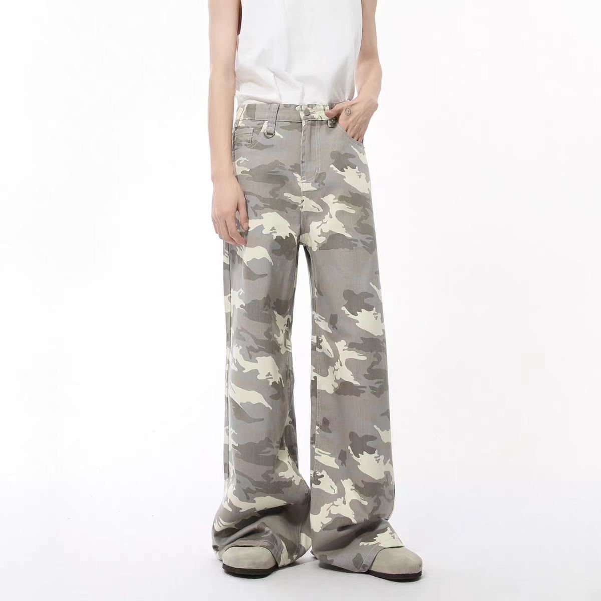 Japanese Brand × Jean Straight leg camouflage high street casual baggy jeans Size US 30 / EU 46 - 2 Thumbnail