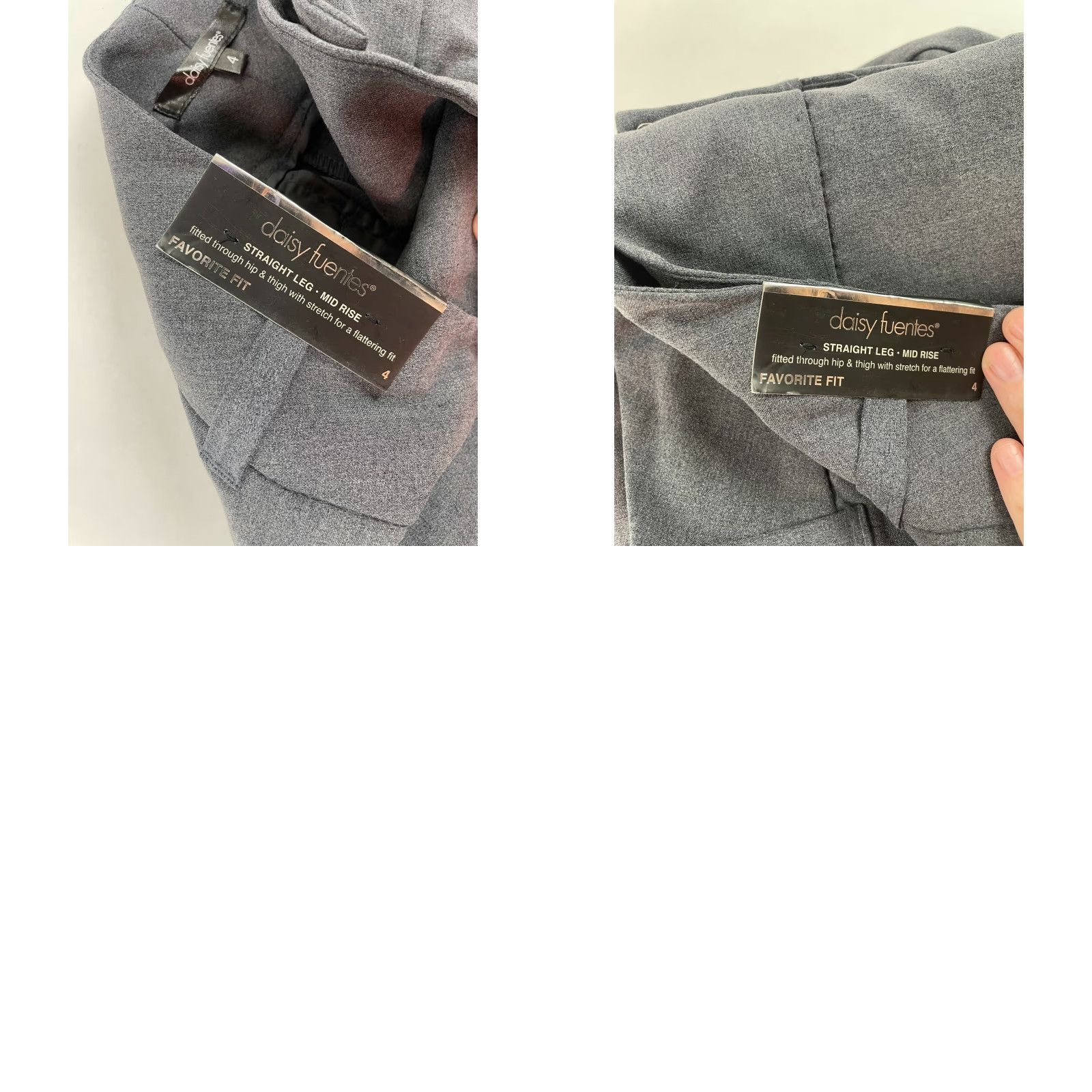 Vintage Daisy Fuentes Pants Women's 4 Gray Straight Leg Mid Rise Favorite Fit Dress Pants Size 27" / US 4 / IT 40 - 8 Thumbnail