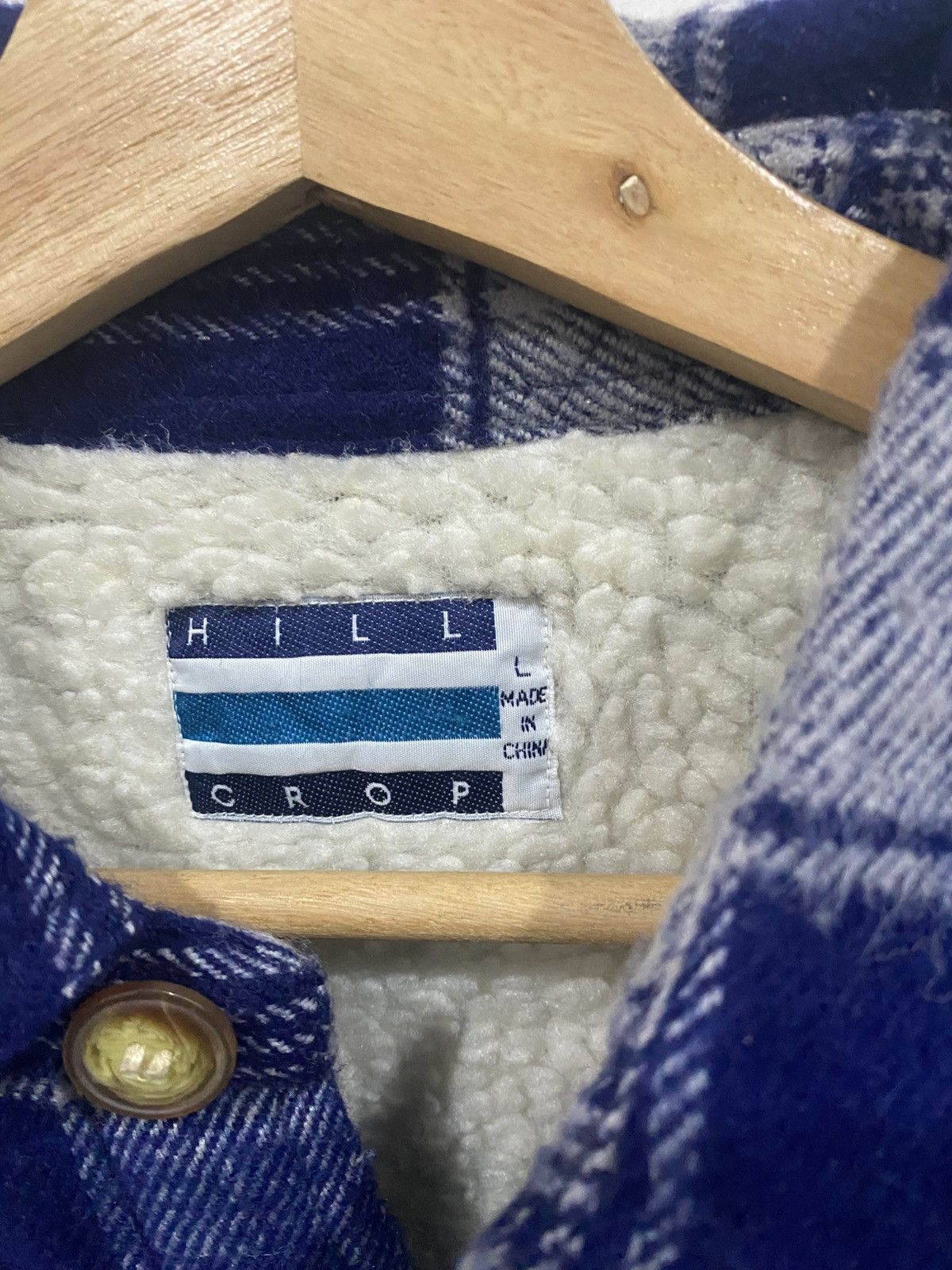 Japanese Brand Hill Crop Vintage Flannel wool Sherpa Jacket Size US L / EU 52-54 / 3 - 6 Thumbnail
