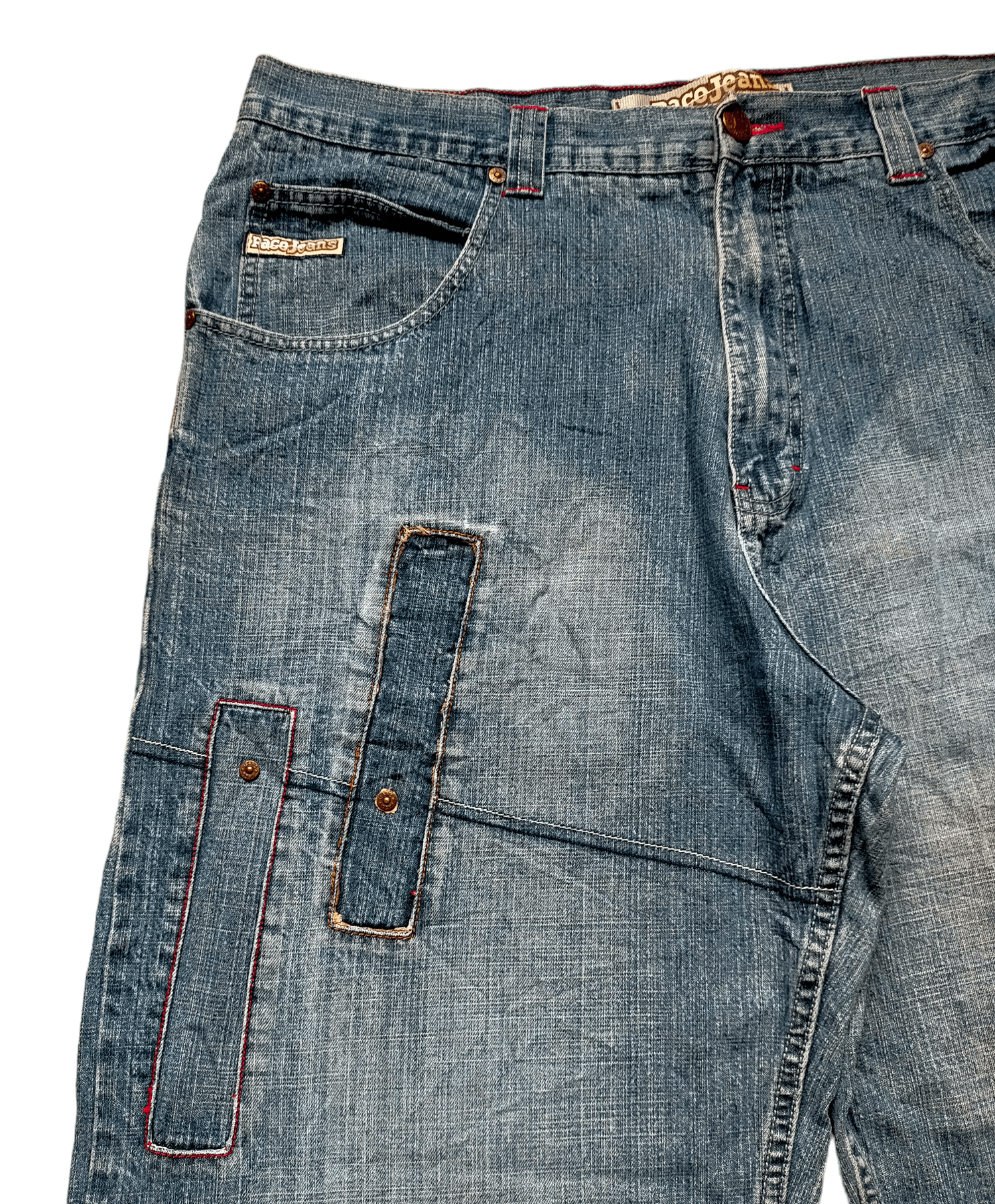 Japanese Brand Paco Jeans Patchwork Embroidered Baggy Jeans Size US 37 - 4 Thumbnail