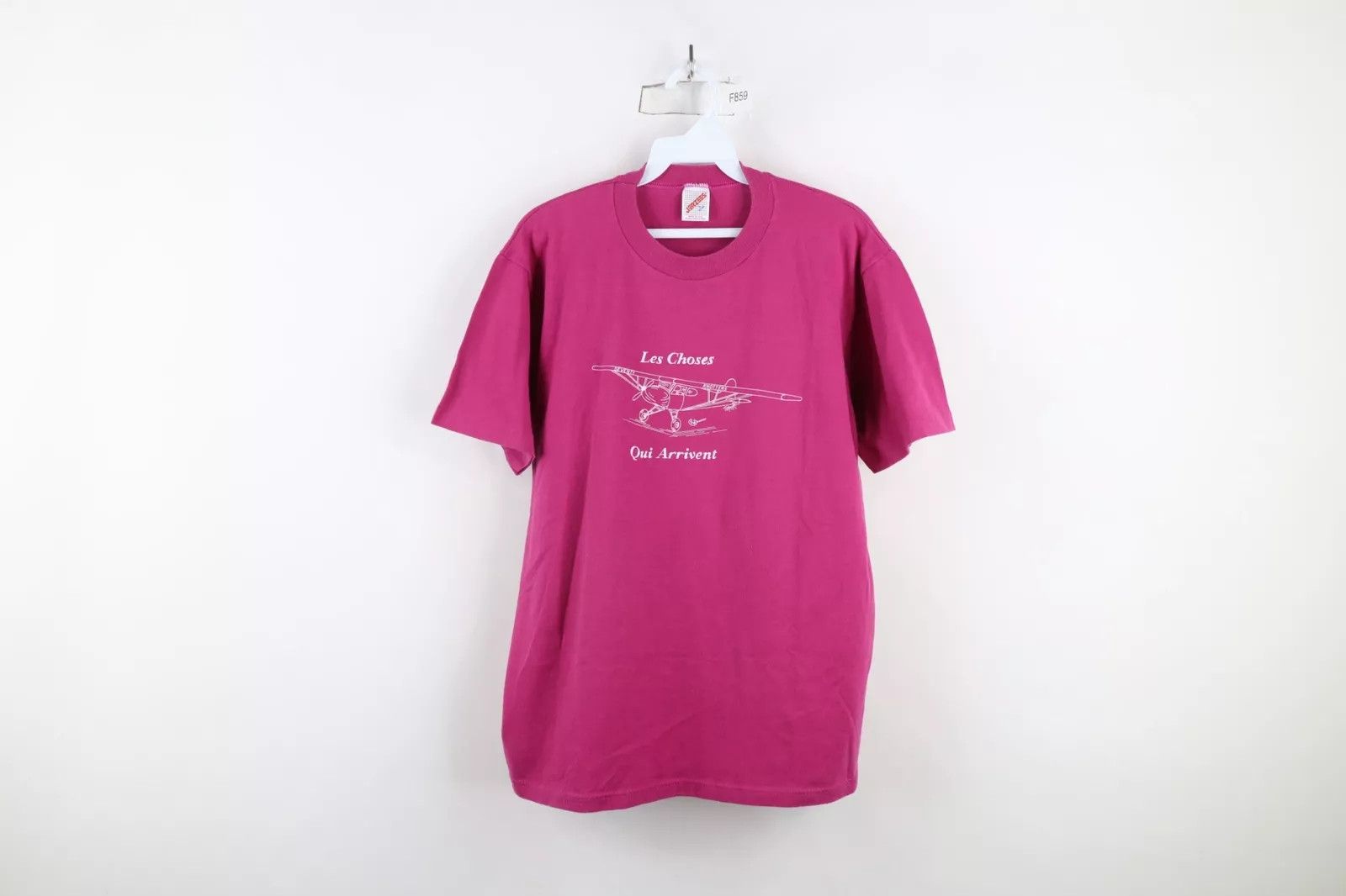 Vintage Vintage 90s Les Choses Qui Arrivent Airplane T-Shirt USA Size US L / EU 52-54 / 3 - 1 Thumbnail