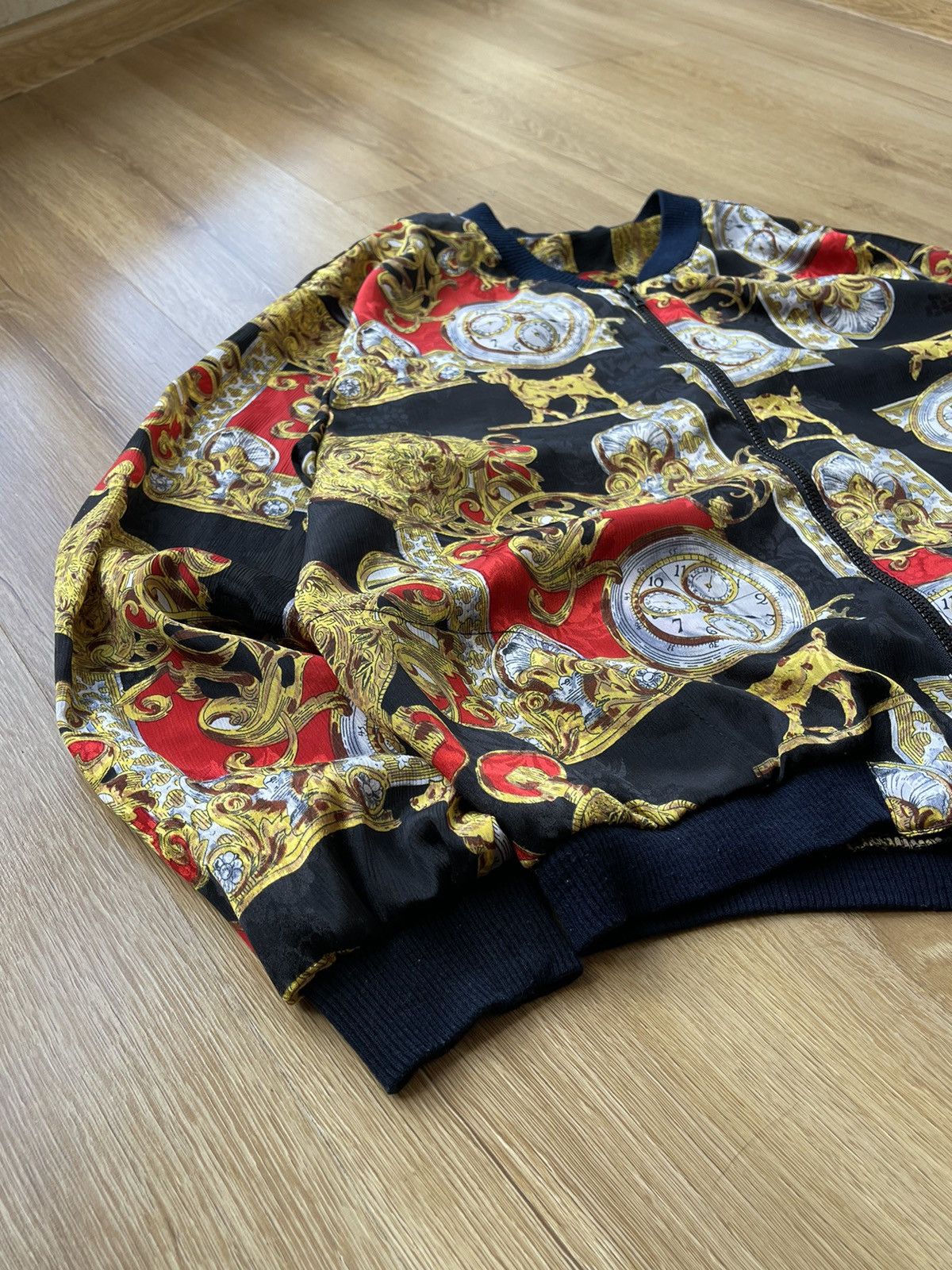 Vintage Vintage 80s Clock Pattern Zip Up Jacket Versace Style Size US M / EU 48-50 / 2 - 4 Thumbnail