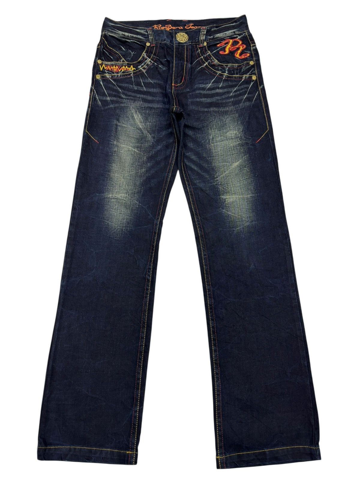If Six Was Nine 🔥RIOBERA JEANS Embroidery Denim Blue Jeans Size US 32 / EU 48 - 8 Thumbnail