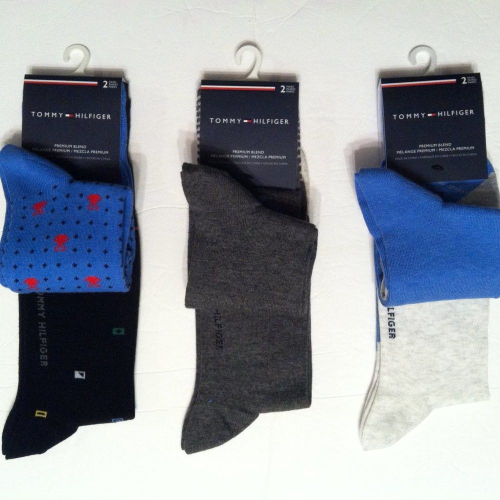 Tommy Hilfiger 3 DOUBLE TOMMY HILFIGER MEN'S NEW COTTON BLEND DRESS SOCKS Size ONE SIZE - 6 Thumbnail
