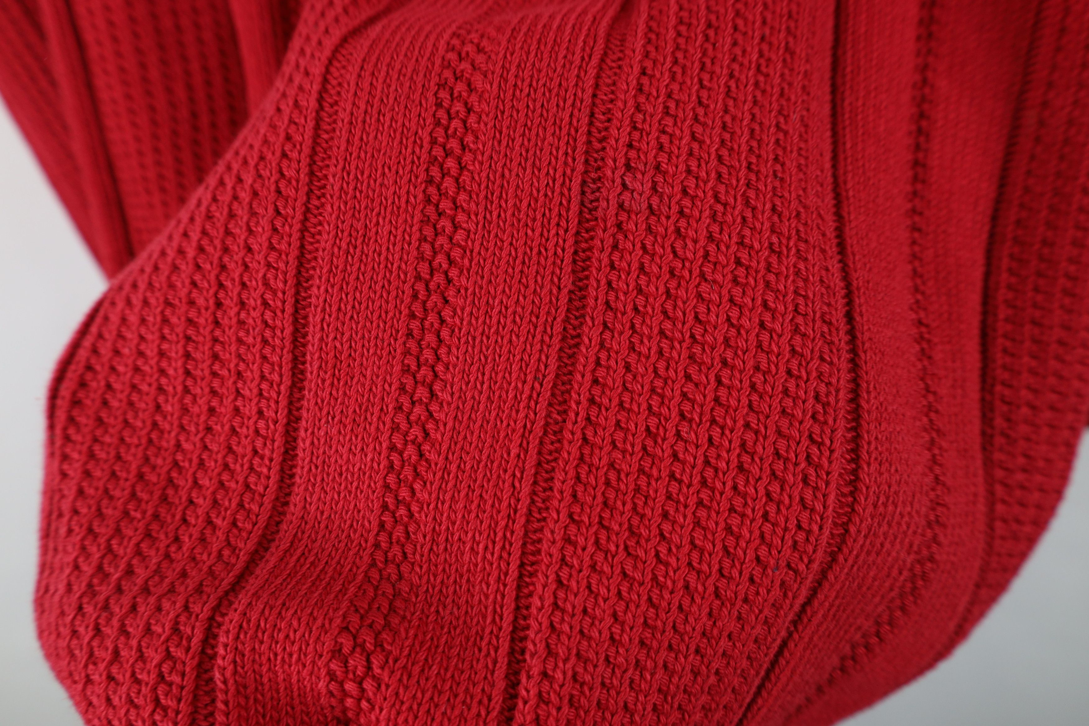 Vintage Vintage 90s Streetwear Ribbed Knit Crewneck Sweater Red Size US L / EU 52-54 / 3 - 6 Thumbnail