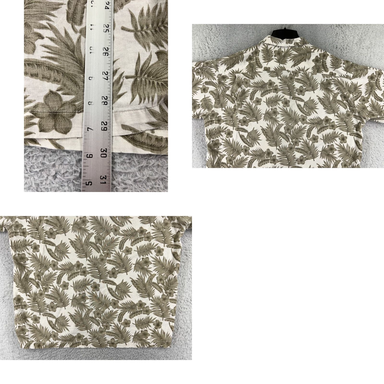 Van Heusen Van Heusen Shirt Mens XL Beige Linen Hawaiian Button-Up Short Sleeve Palm Beach Beachwear Pattern Floral 90s? Size US XL / EU 56 / 4 - 9 Thumbnail