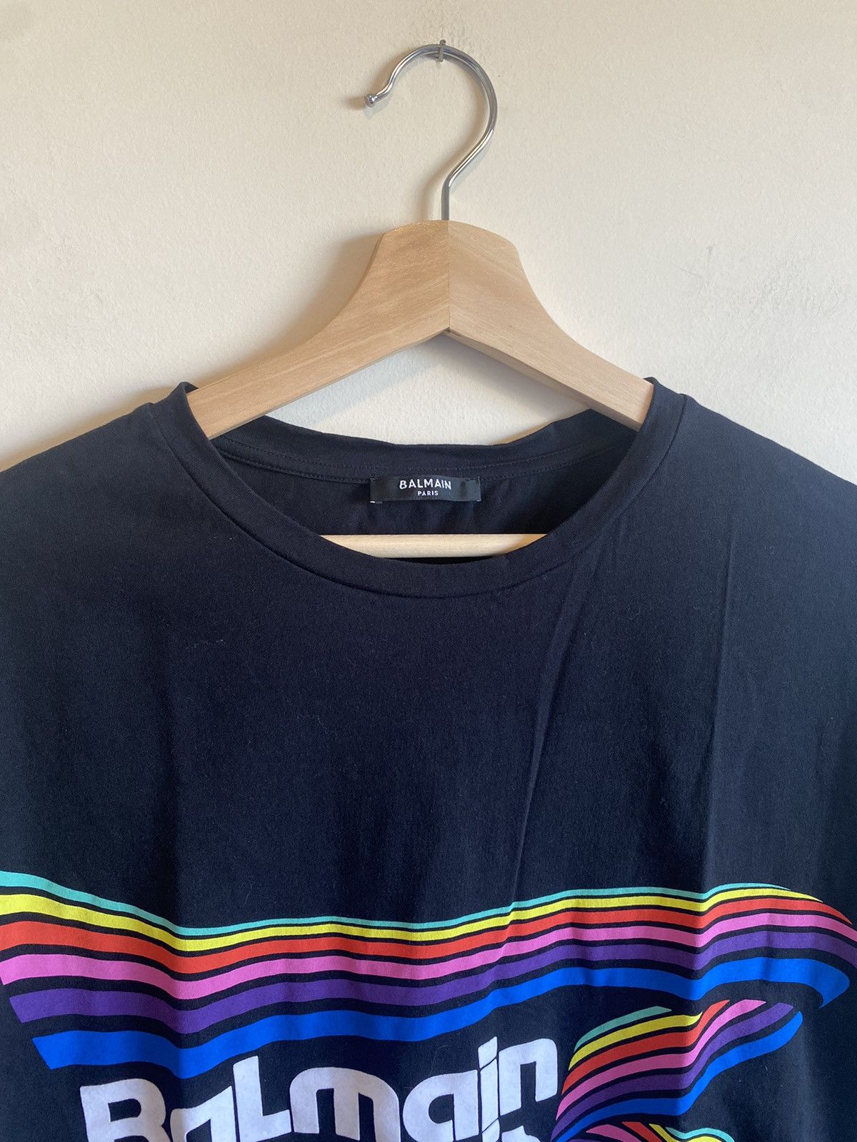 Balmain Balmain Rainbow Logo T-Shirt 2021 Black Size US M / EU 48-50 / 2 - 6 Thumbnail