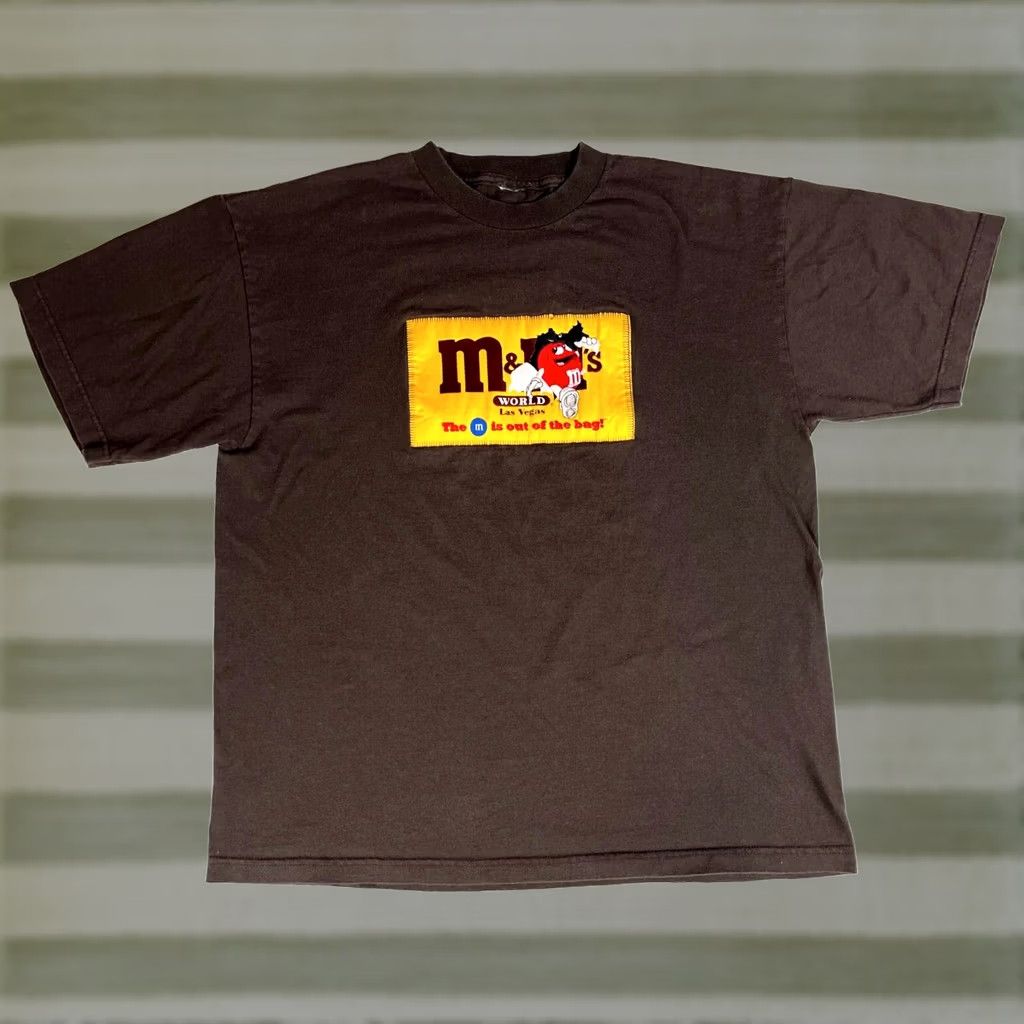 Vintage M&M's World Las Vegas Men's Vintage T-Shirt Embroidered Sz L Brown Crew Neck Short Sleeve Shirt Mens Size US L / EU 52-54 / 3 - 1 Thumbnail