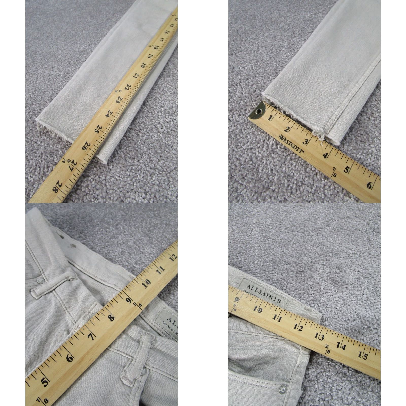 Allsaints Allsaints Womens 26 Gray Skinny Jeans Size 26" / US 2 / IT 38 - 4 Thumbnail