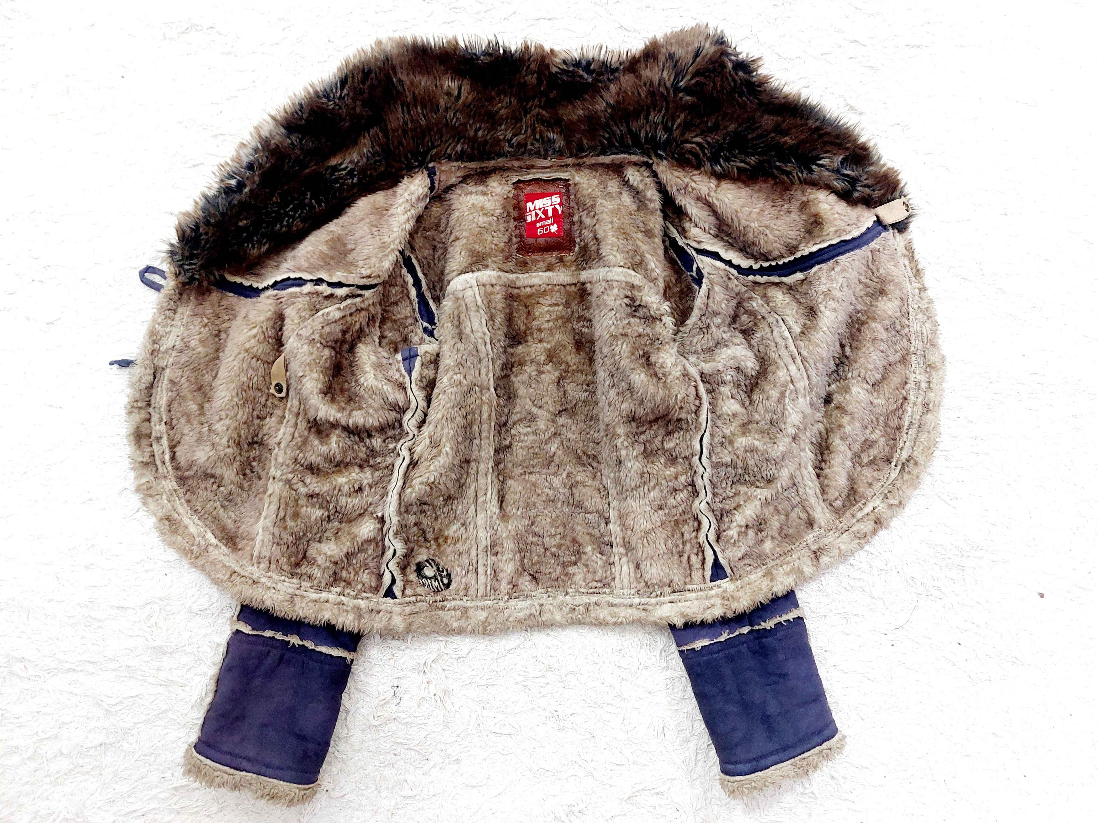 Miss Sixty Miss Sixty Faux Fur Suede Blue Navy Cropped Jacket Coat Size S / US 4 / IT 40 - 12 Thumbnail