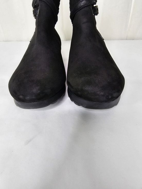Mephisto MEPHISTO Azzura Black Suede Ankle Booties Soft-Air Wedge Size US 10 / IT 40 - 4 Thumbnail
