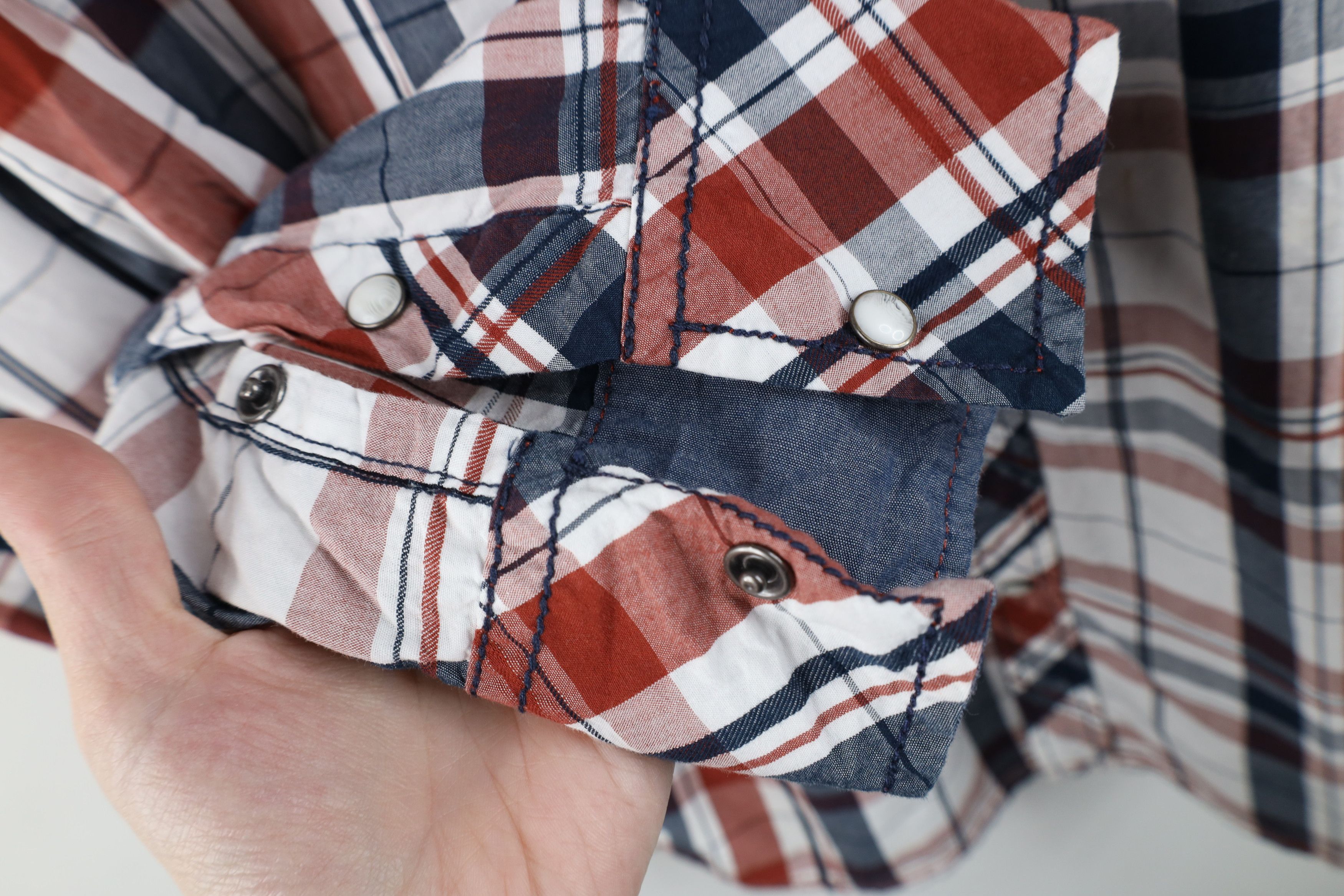 Vintage Buckle BKE Distressed Thick Stitch Snap Button Shirt Plaid Size US XL / EU 56 / 4 - 7 Thumbnail