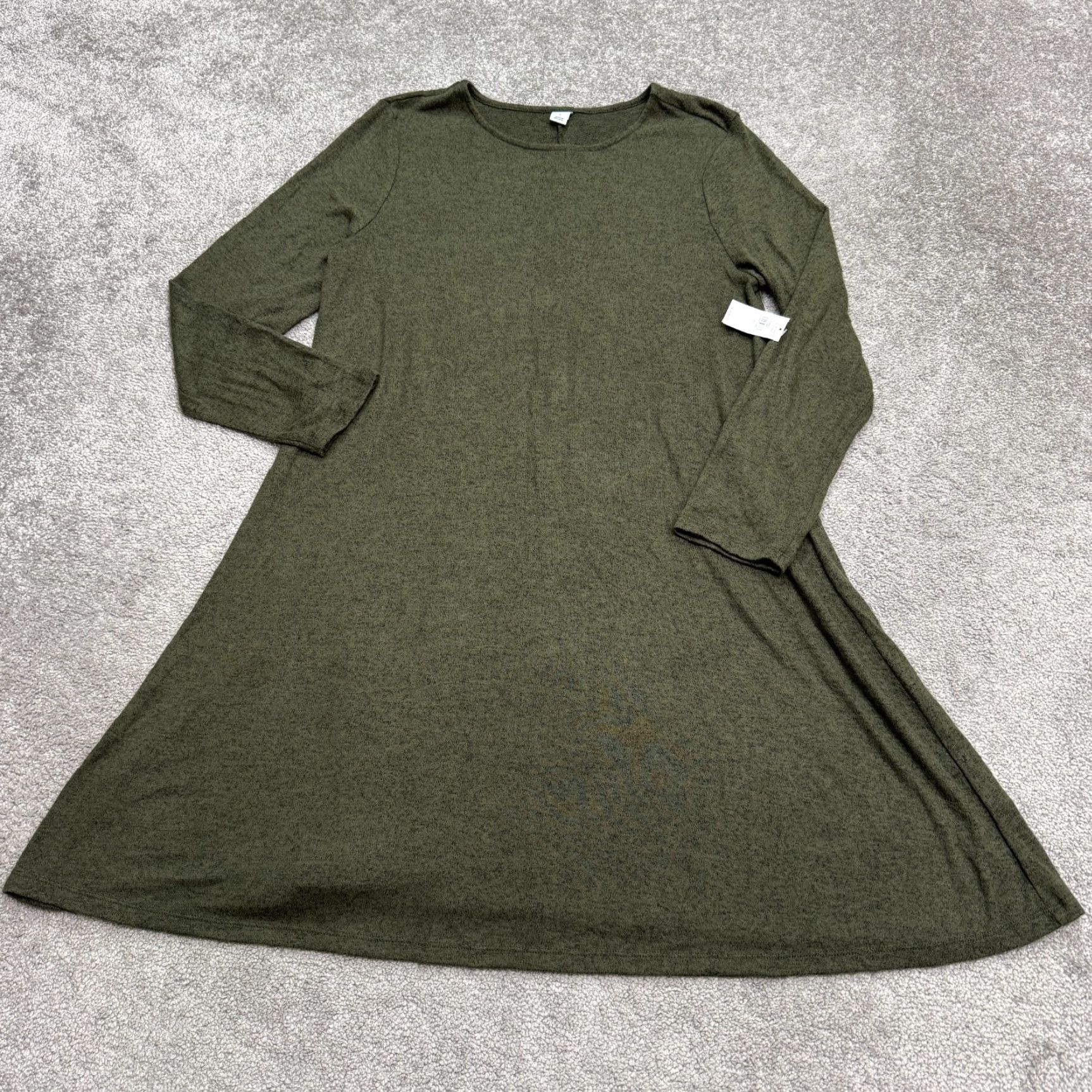 Old Navy Dress Women L Olive Green Knit Swing A-Line Casual NWT Long Sleeve  - crrs.pl