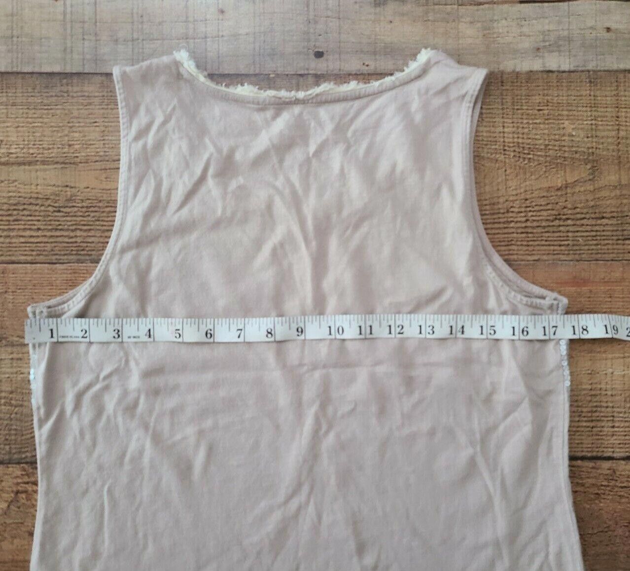 Chicos Chicos Tank Top Size 1 Beige Tan Sequin Striped Fringe Size XS / US 0-2 / IT 36-38 - 5 Thumbnail