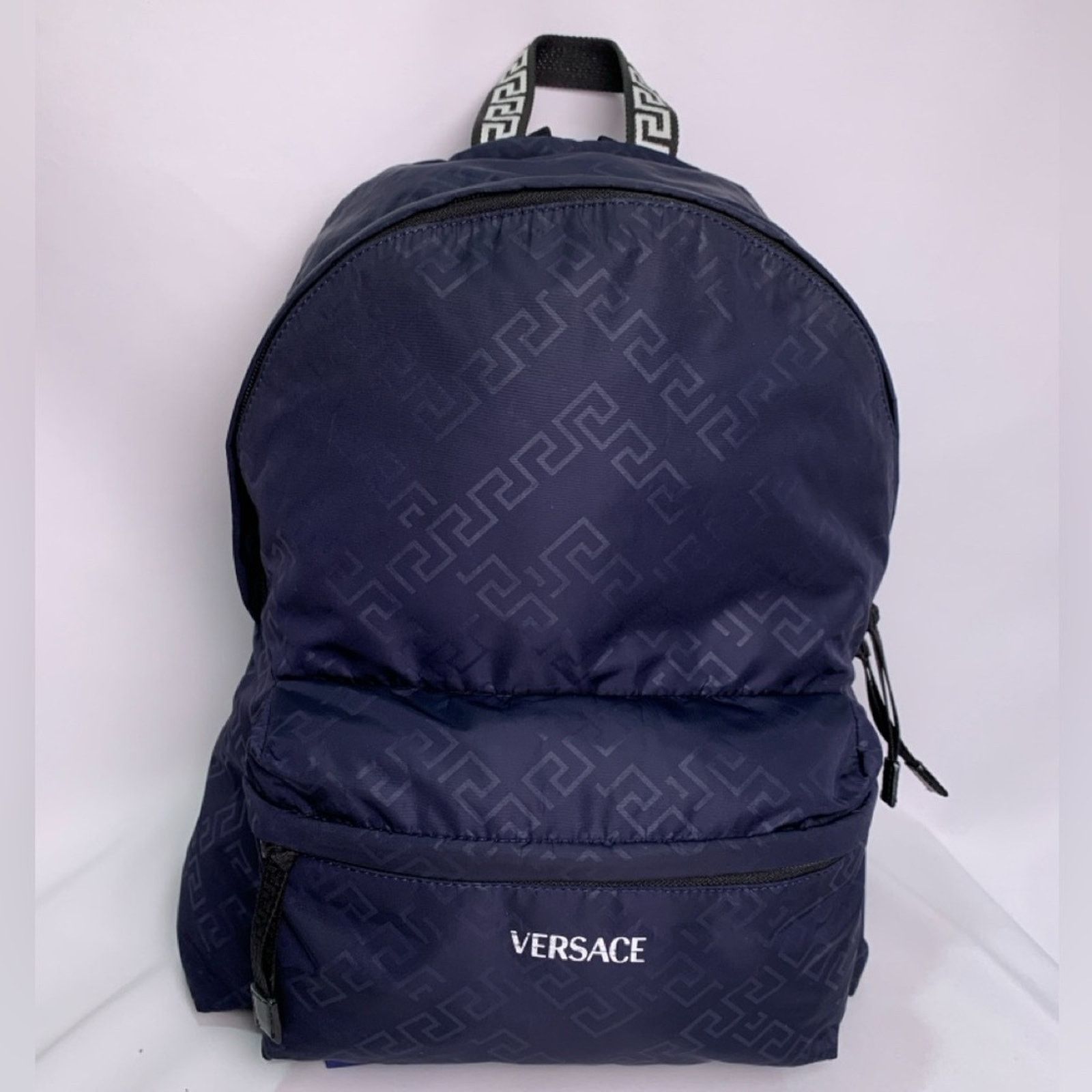 Versace Authentic Versace Navy Blue Backpack RFID chipped Size ONE SIZE - 1 Thumbnail