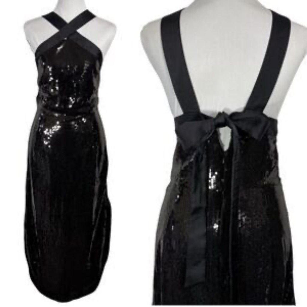 Prabal Gurung NWOT Prabal Gurung Collab black cross chest sequin gown 18W Size XXL / US 16-18 / IT 52-54 - 2 Thumbnail