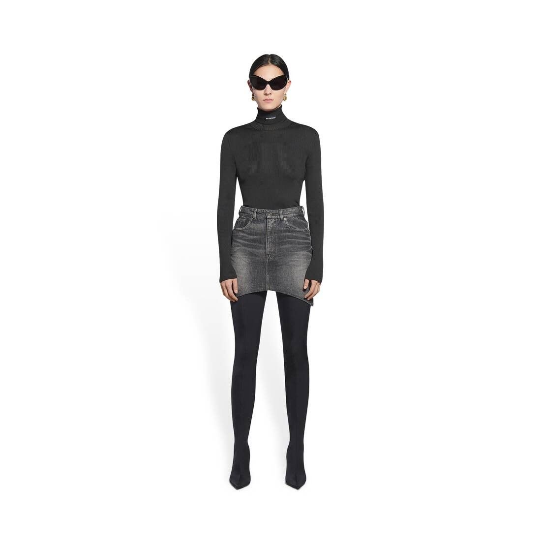 Balenciaga o1srvl11e1025 Hourglass Skirt in Black Size 27" / US 4 / IT 40 - 2 Thumbnail