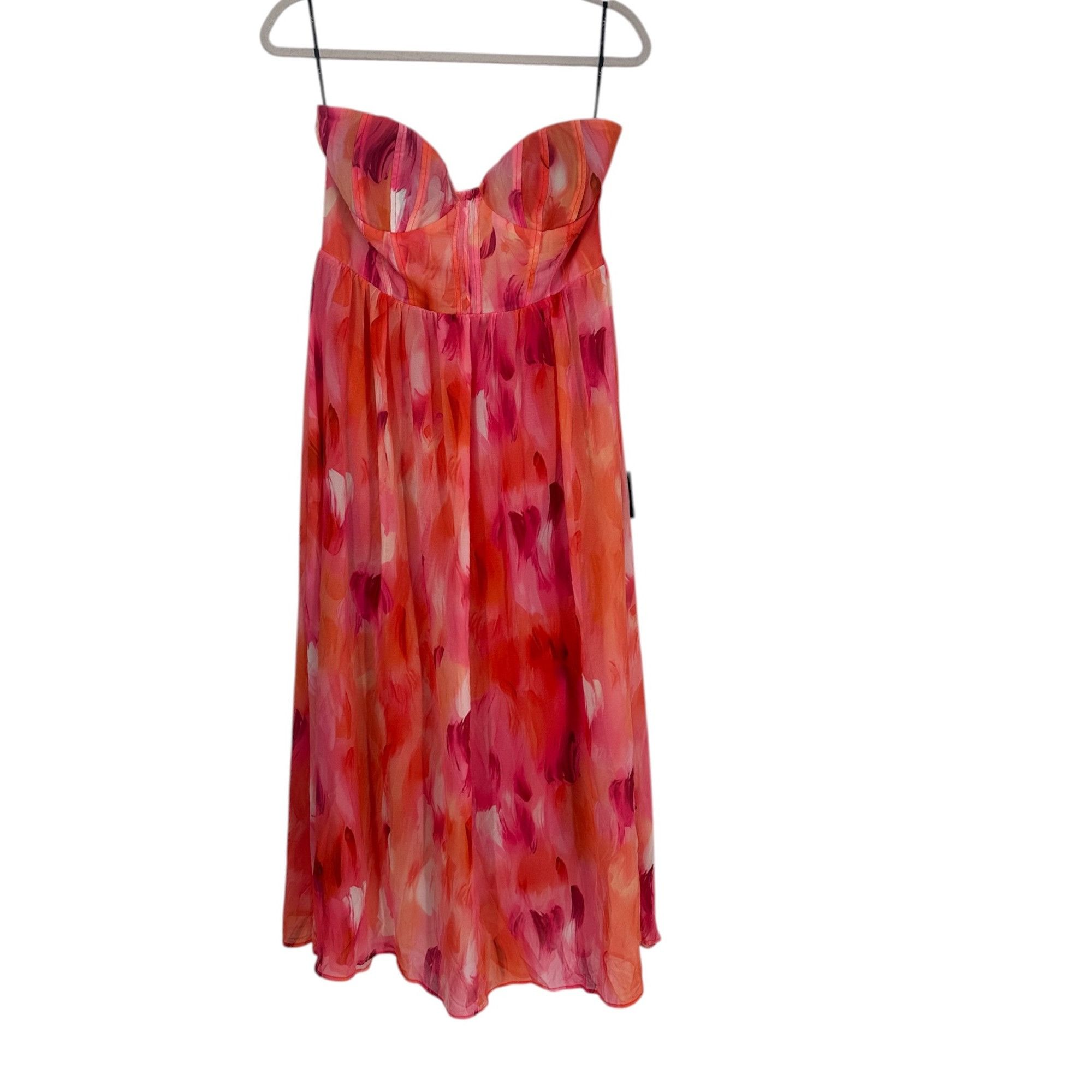Lulus Lulus Dress - Strapless Coral Watercolor - NWT - Size XL Size XL / US 12-14 / IT 48-50 - 6 Thumbnail