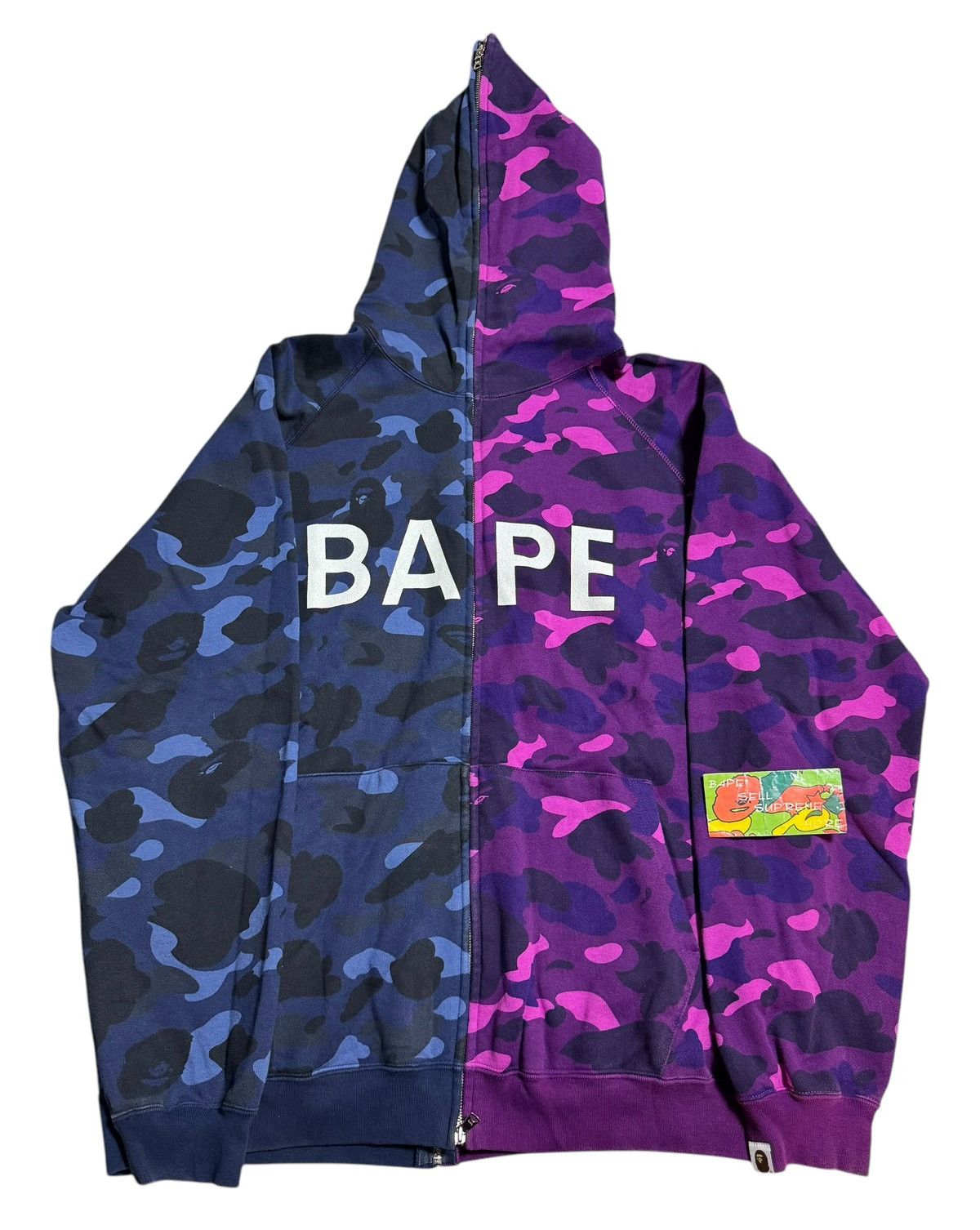 Bape BAPE Hulf & Hulf Full Zip Hoodie Purple camo/ Navy camo Size US XL / EU 56 / 4 - 1 Thumbnail