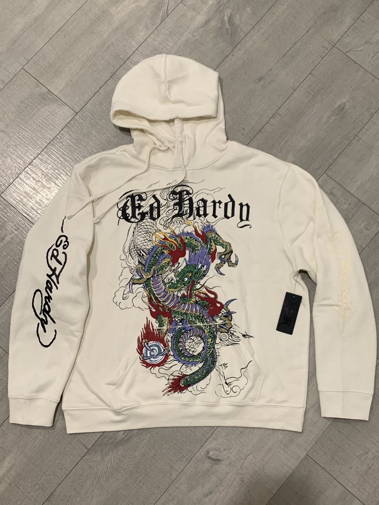 Designer *RARE* New Ed Hardy Japanese Dragon Hoodie Big Print AOP Size US M / EU 48-50 / 2 - 1 Thumbnail
