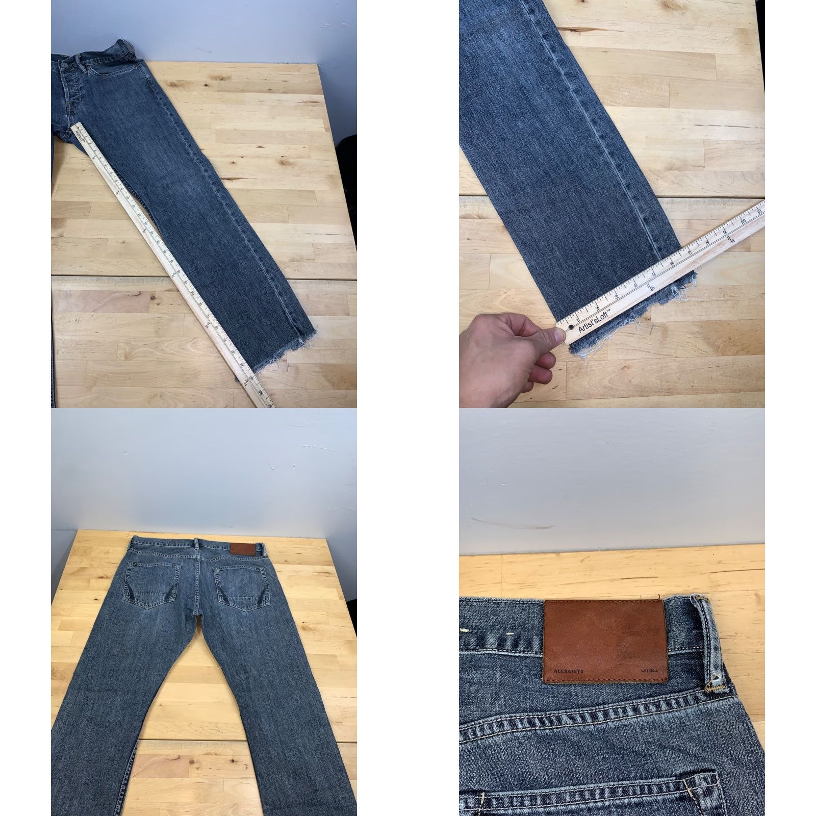 Allsaints AllSaints Cigarette Jeans Mens 30x27 Blue Casual Straight Regular 12301 Size US 30 / EU 46 - 8 Thumbnail
