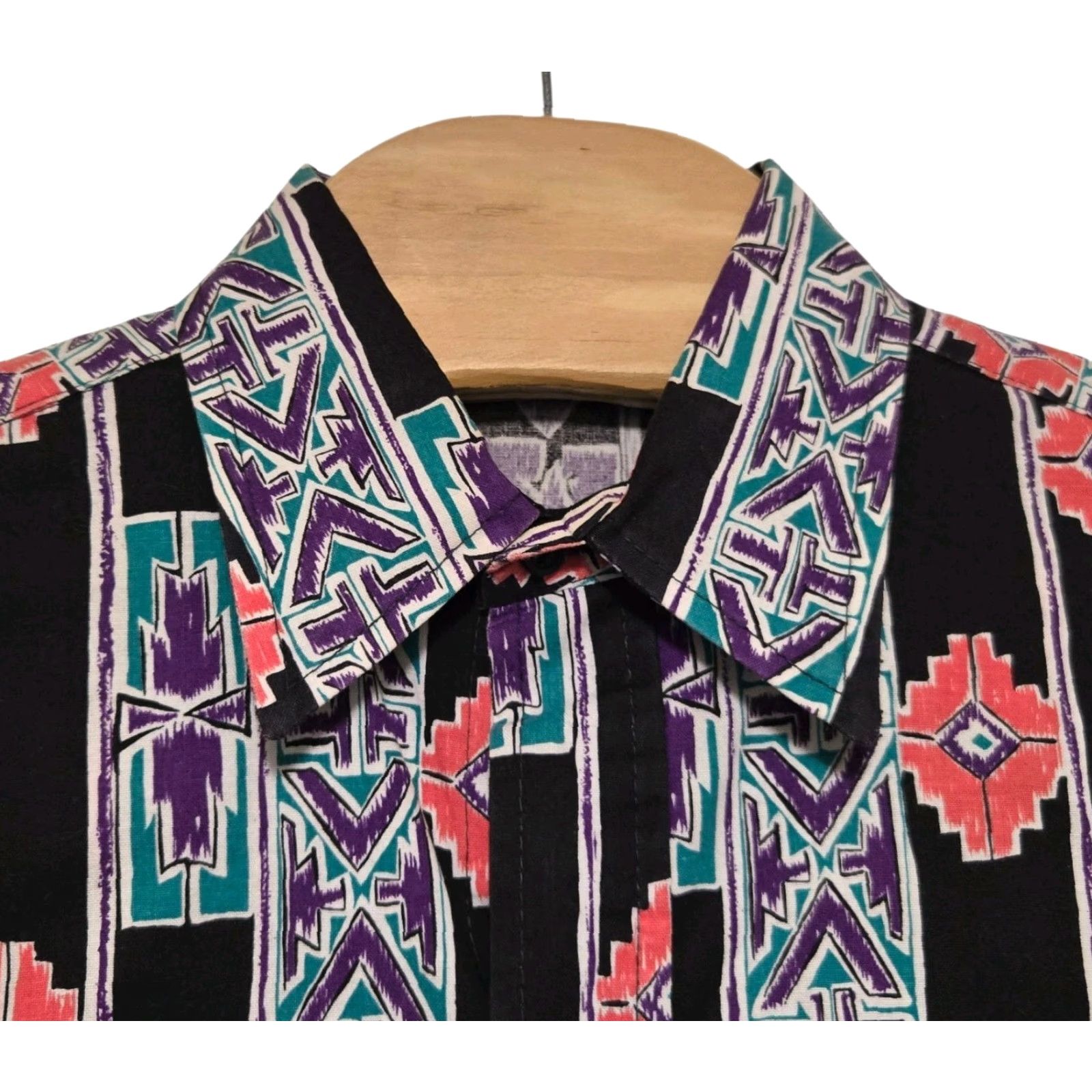 YOKE VTG Steer West Western Shirt Mens M Multicolor Button-Up Long Sleeve Collared Cotton USA Made Rodeo Yoke Aztec Rockabilly Pattern Dress Shirt Mens Size US M / EU 48-50 / 2 - 4 Thumbnail