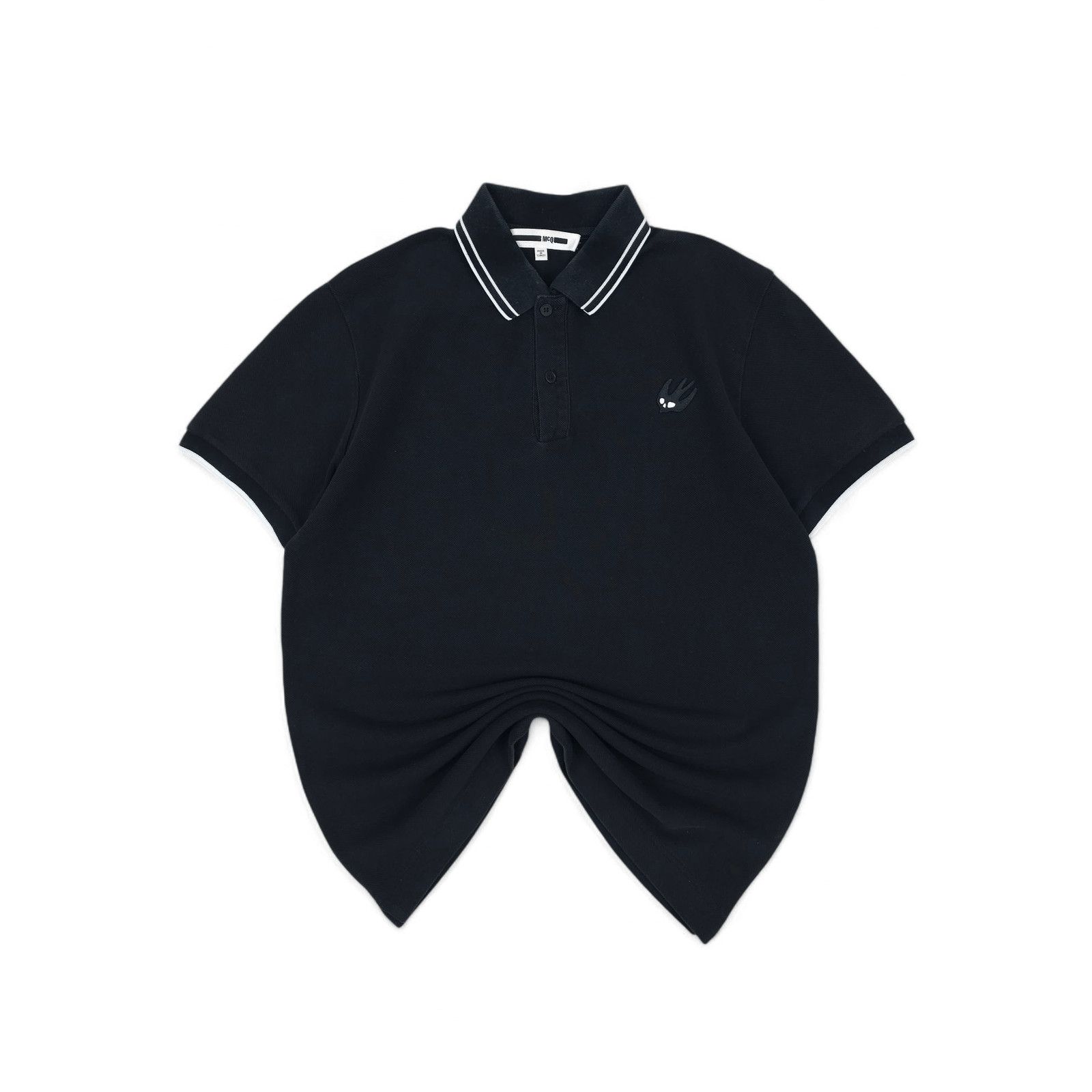 Alexander McQueen 💎 MCQ Black Classic Regular Small Logo Polo Shirt T-shirt Size US M / EU 48-50 / 2 - 1 Thumbnail