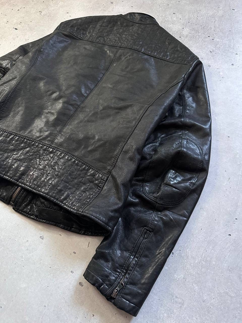 Leather Leonardo Black Leather Biker Jacket Y2K Avant Garde MOTO Size US L / EU 52-54 / 3 - 17 Thumbnail