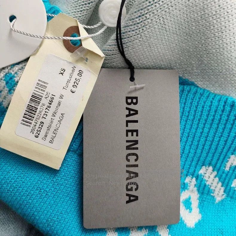 Balenciaga Balenciaga Logo Sweater XS Light Blue. Size US XS / EU 42 / 0 - 4 Thumbnail