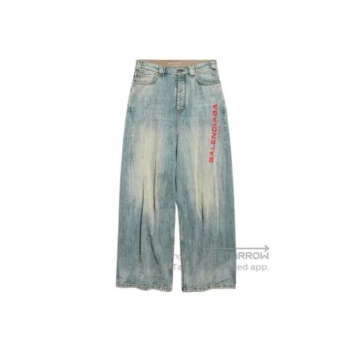 Balenciaga Balenciaga Embroidered Denim Pants in Light Blue. Size US 26 / EU 42 - 1 Thumbnail