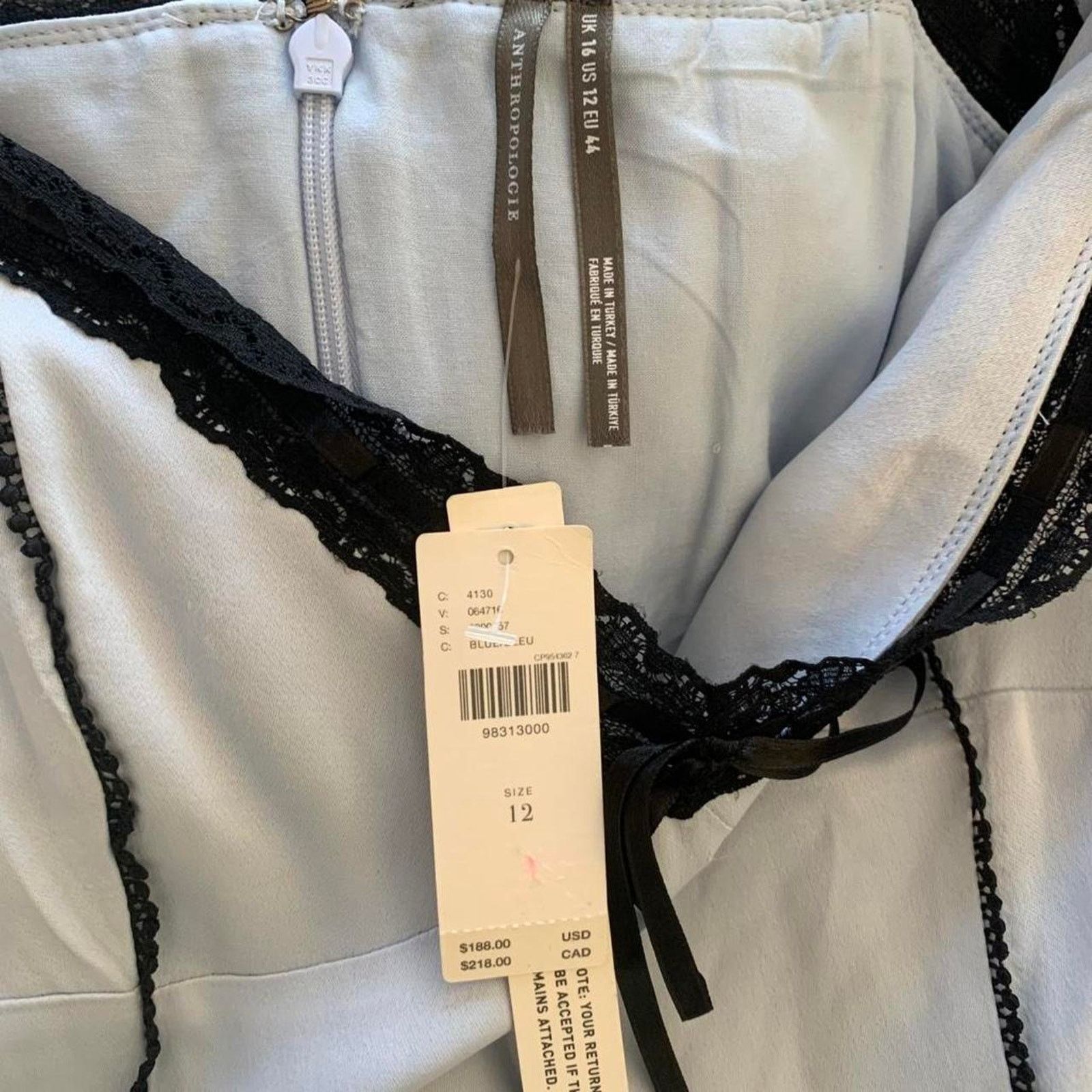 Anthropologie NWT Anthropologie V-Neck Lace Trim Slip Dress Size XL / US 12-14 / IT 48-50 - 5 Thumbnail